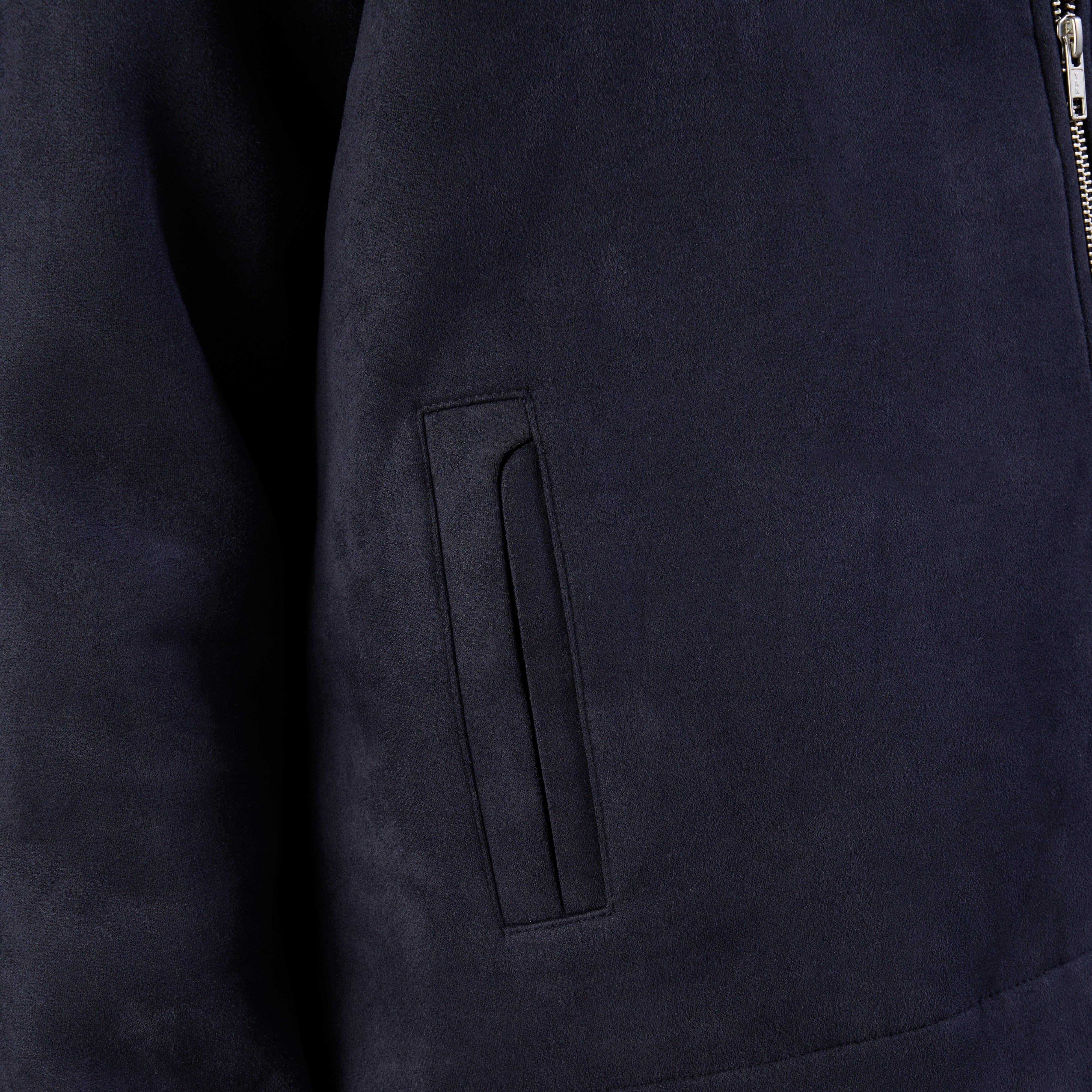 Warping Theories SUEDE TWO - WAY ZIP JACKE - NAVY