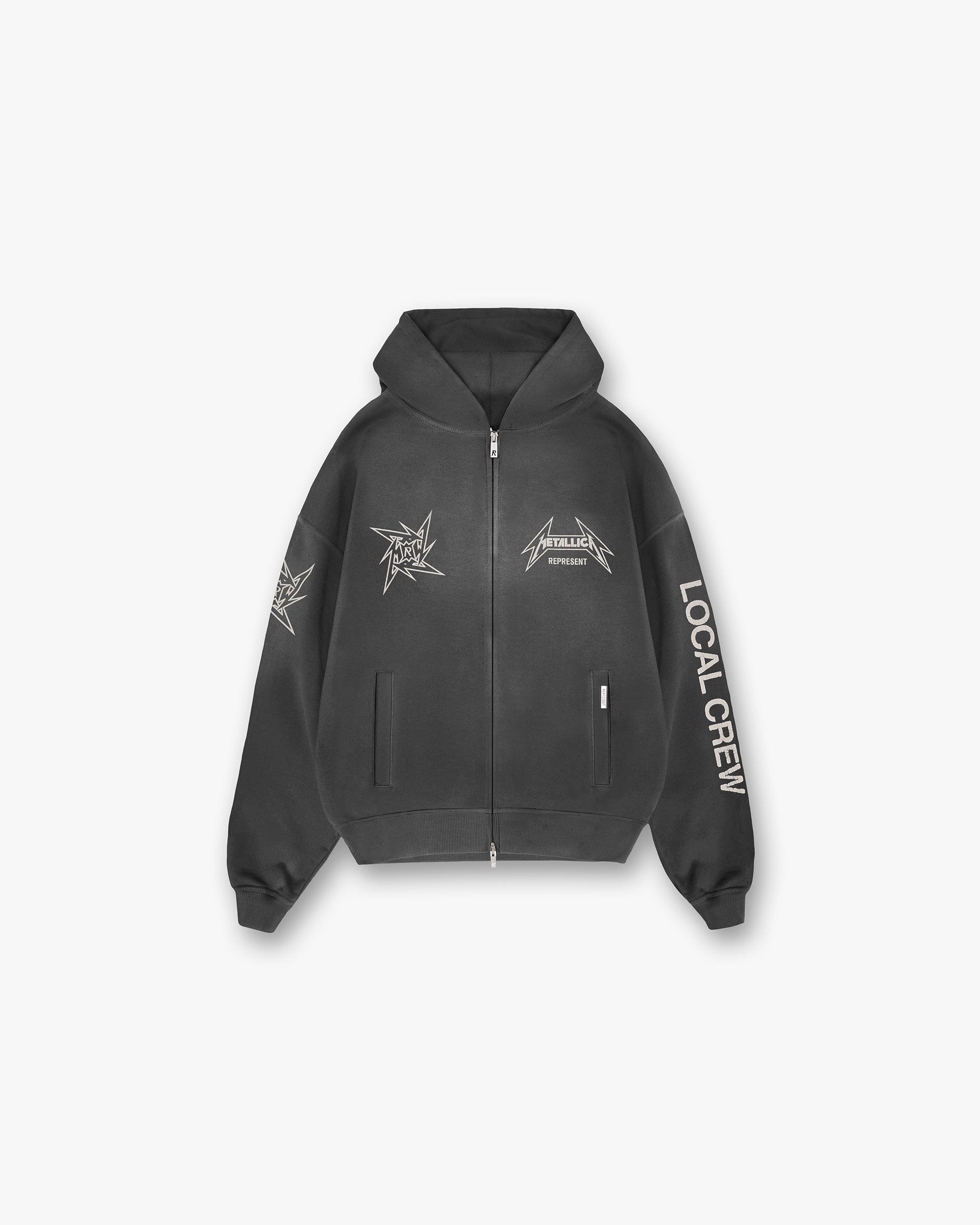SS24 Other Represent x Metallica Local Crew Zip Hoodie - Stained Black