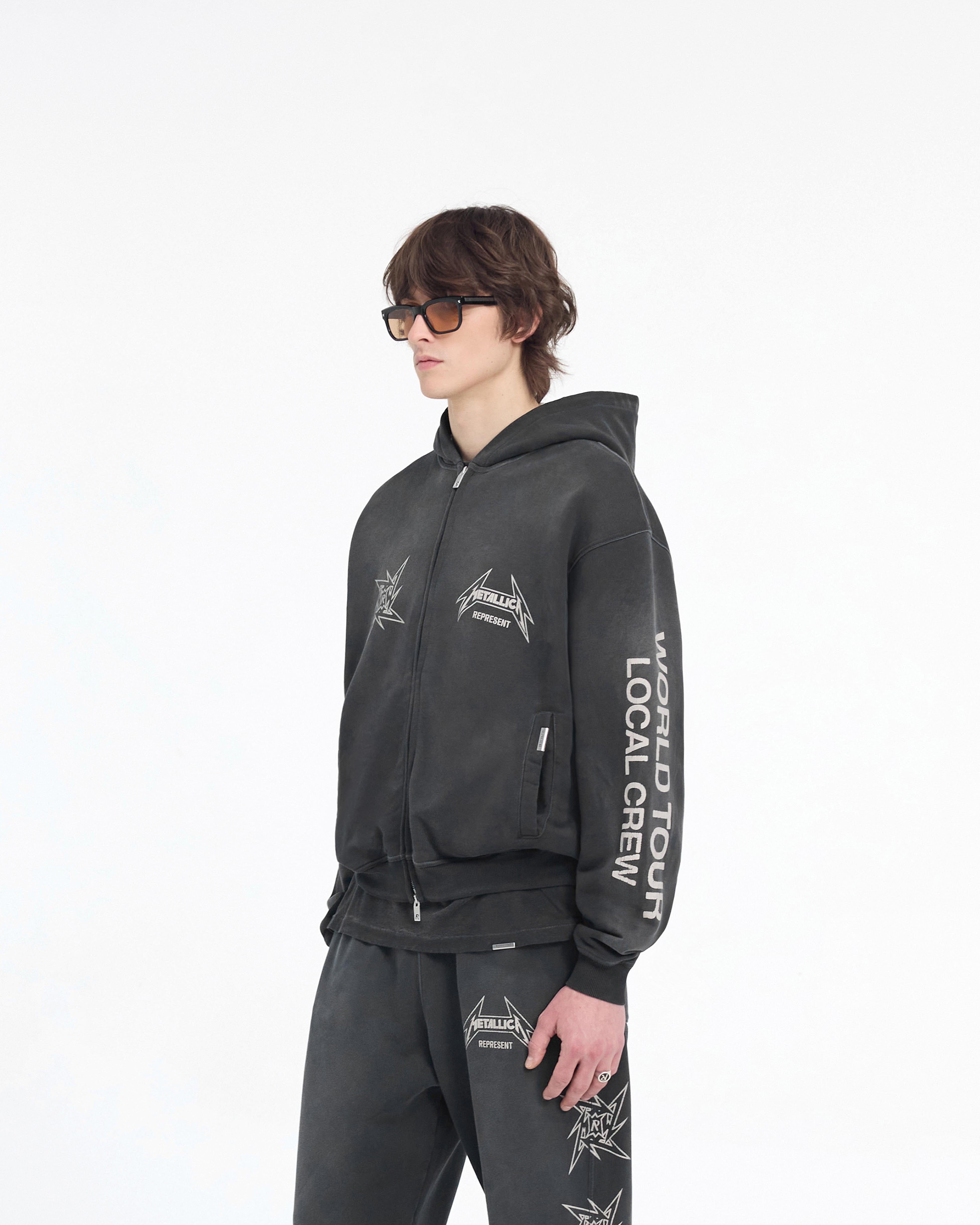 SS24 Other Represent x Metallica Local Crew Zip Hoodie - Stained Black