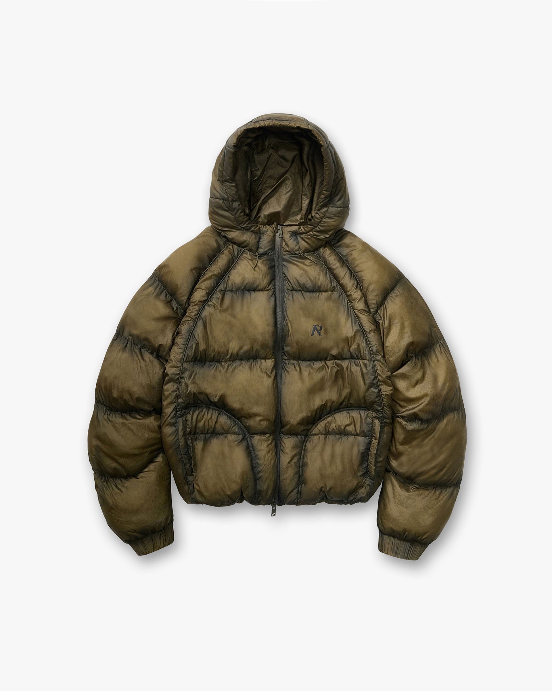 FW25 Translucent Hooded Puffer - Dark Olive