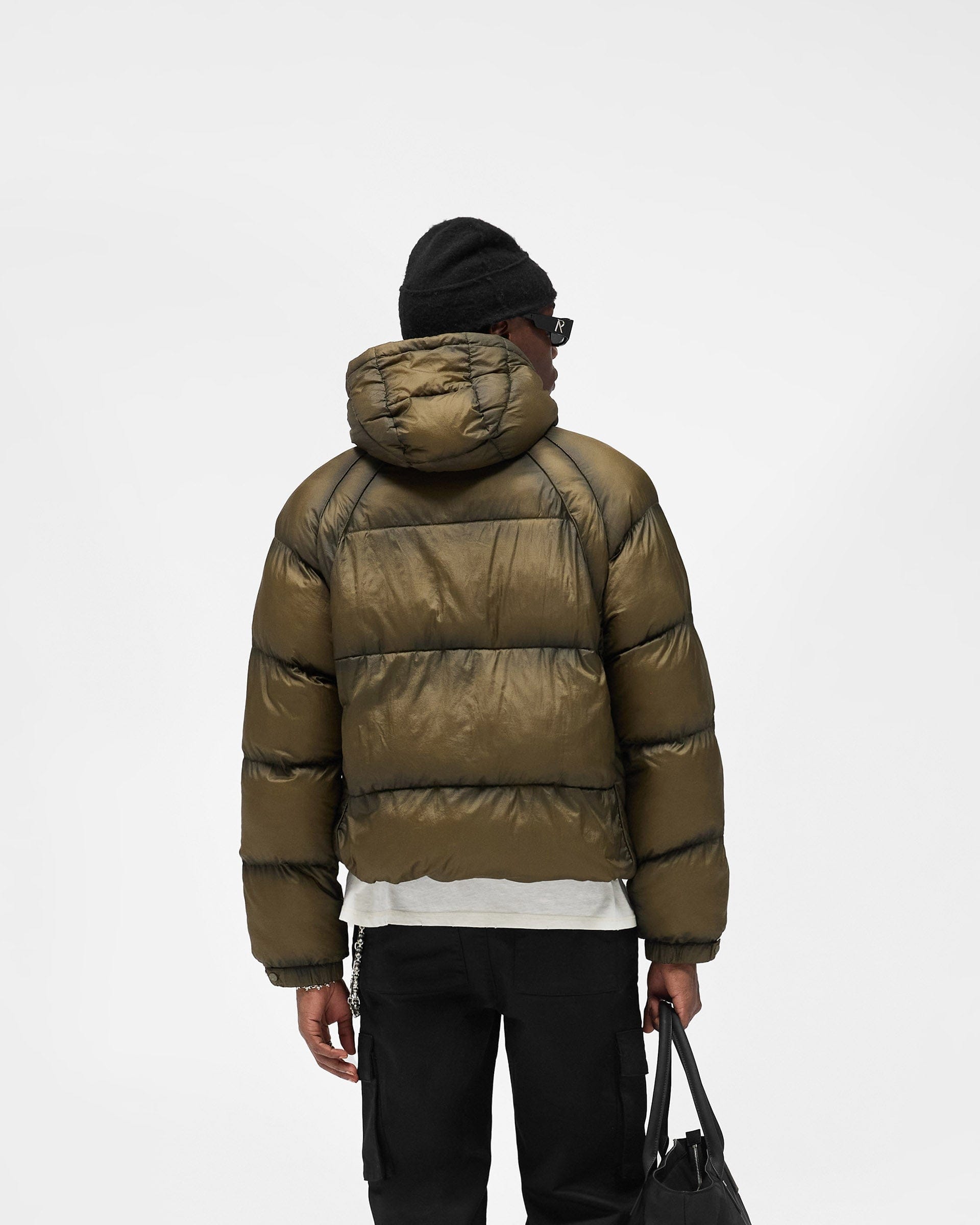 FW25 Translucent Hooded Puffer - Dark Olive