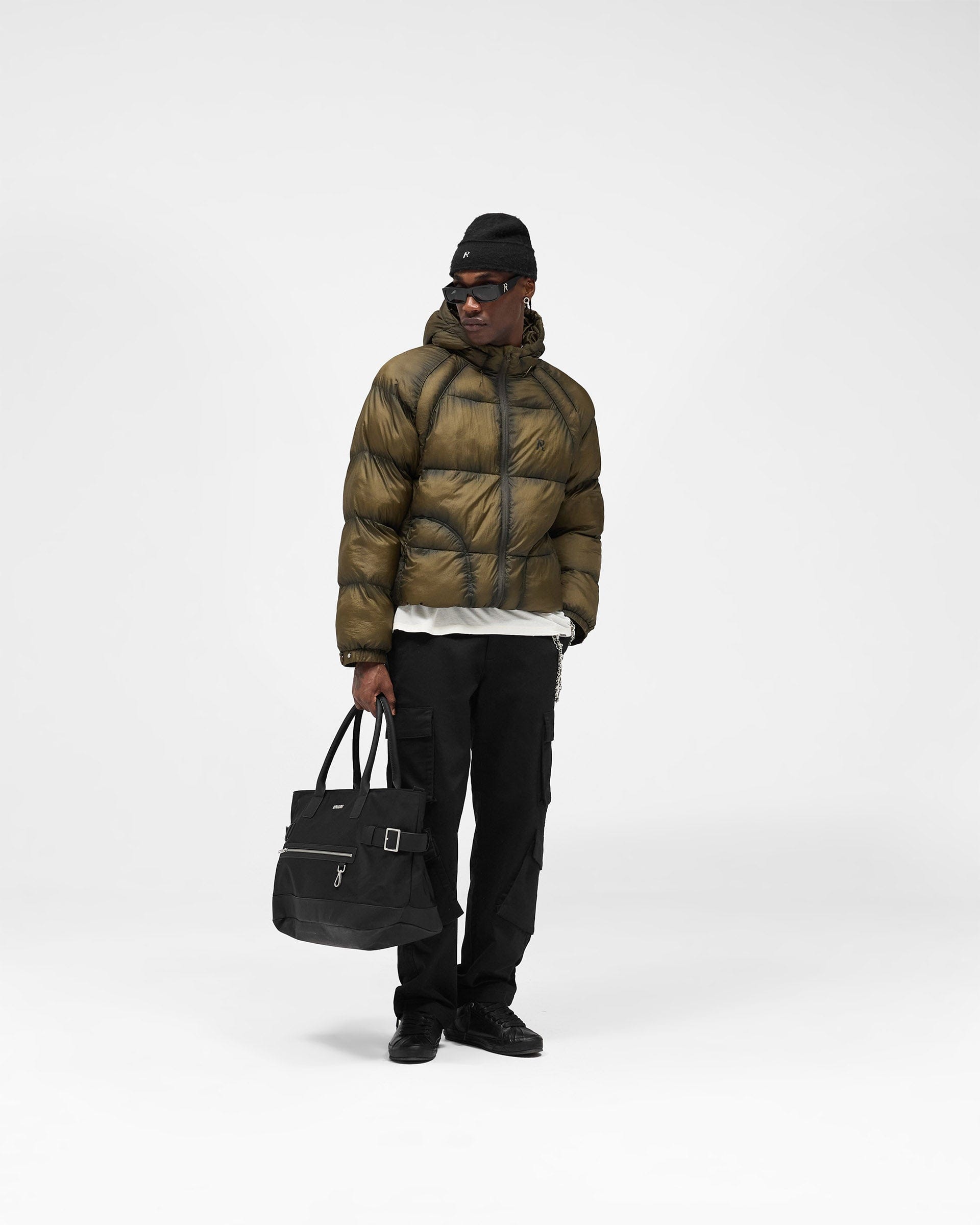 FW25 Translucent Hooded Puffer - Dark Olive