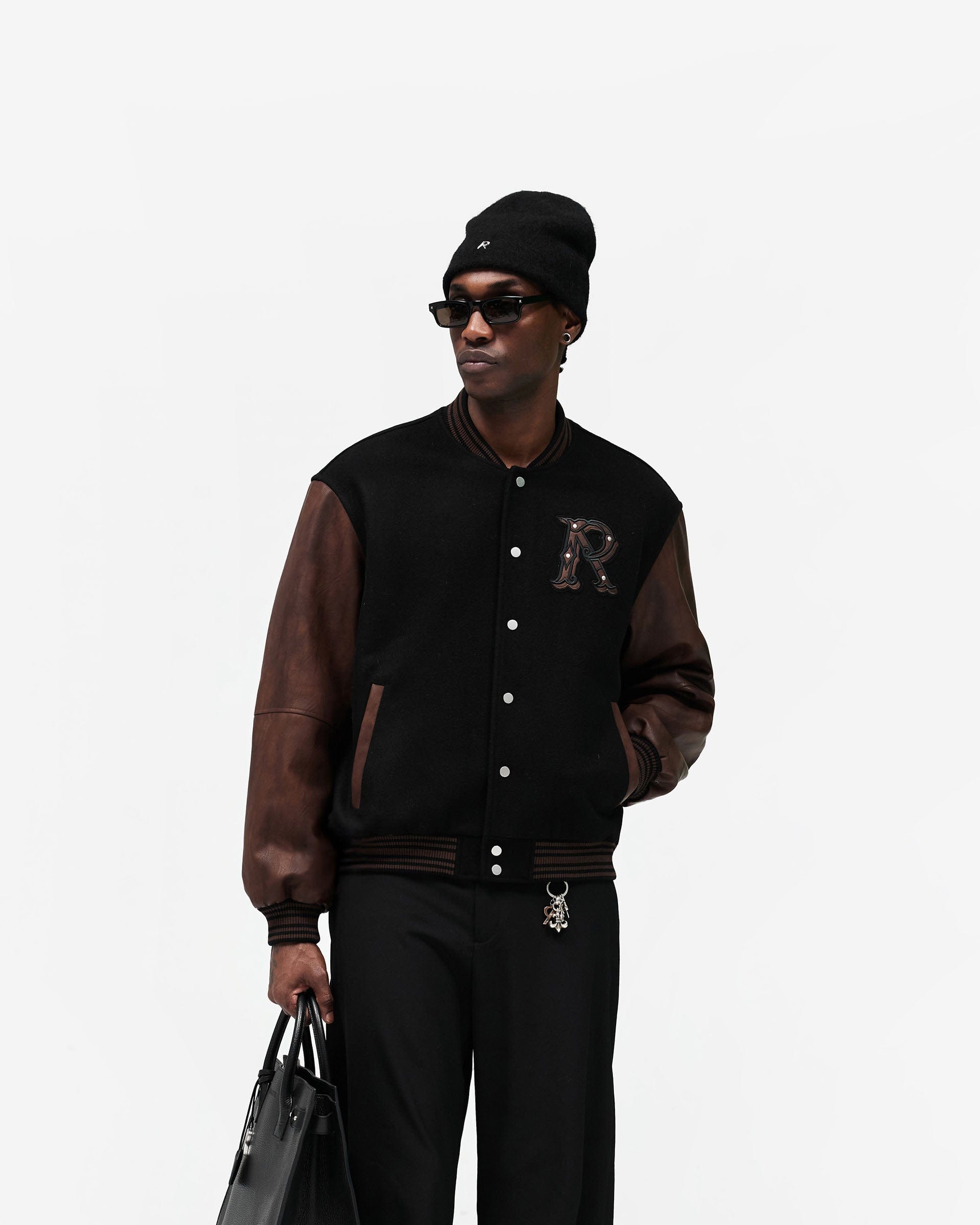 SS26 Varsity Bomber - Jet Black