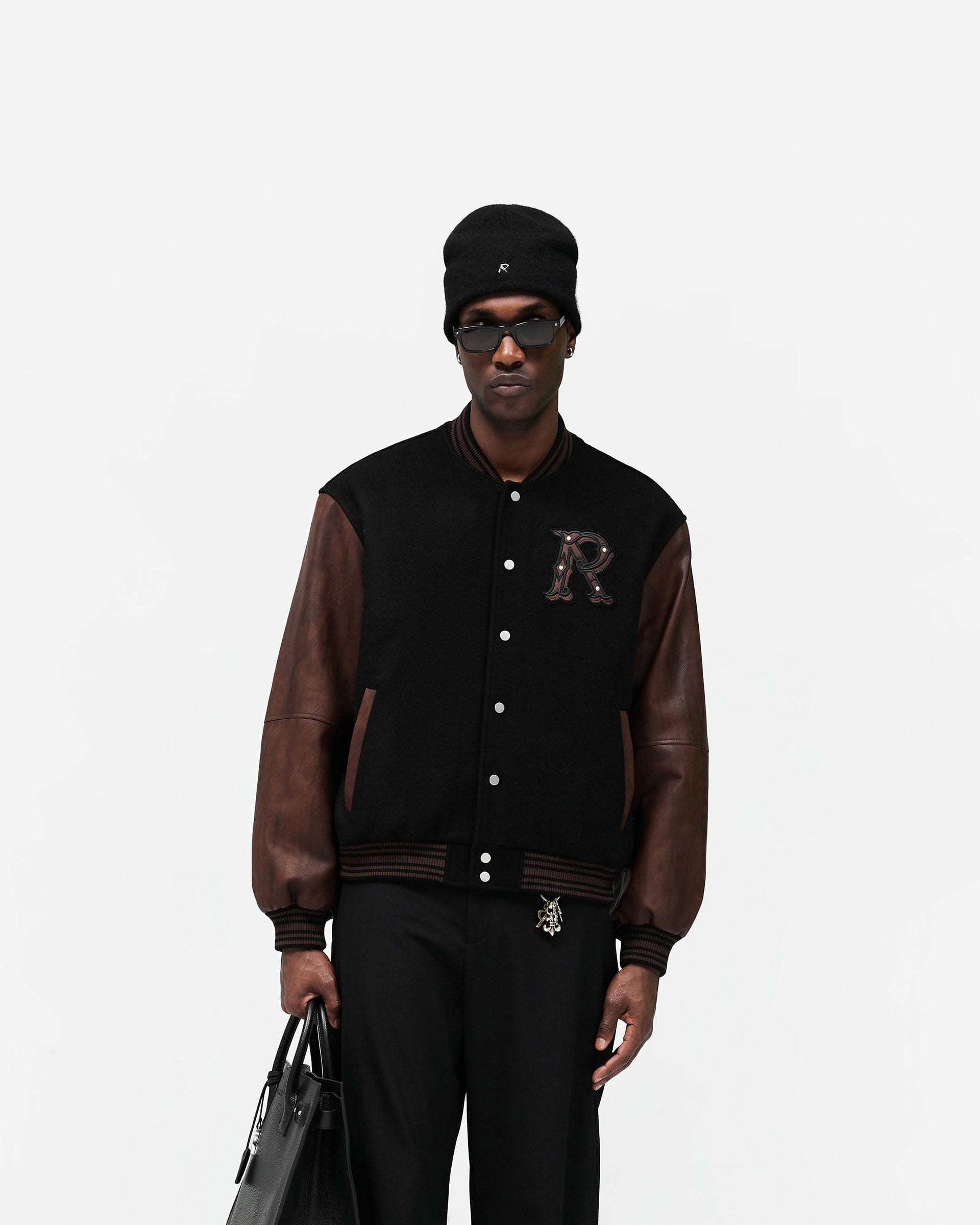 SS26 Varsity Bomber - Jet Black