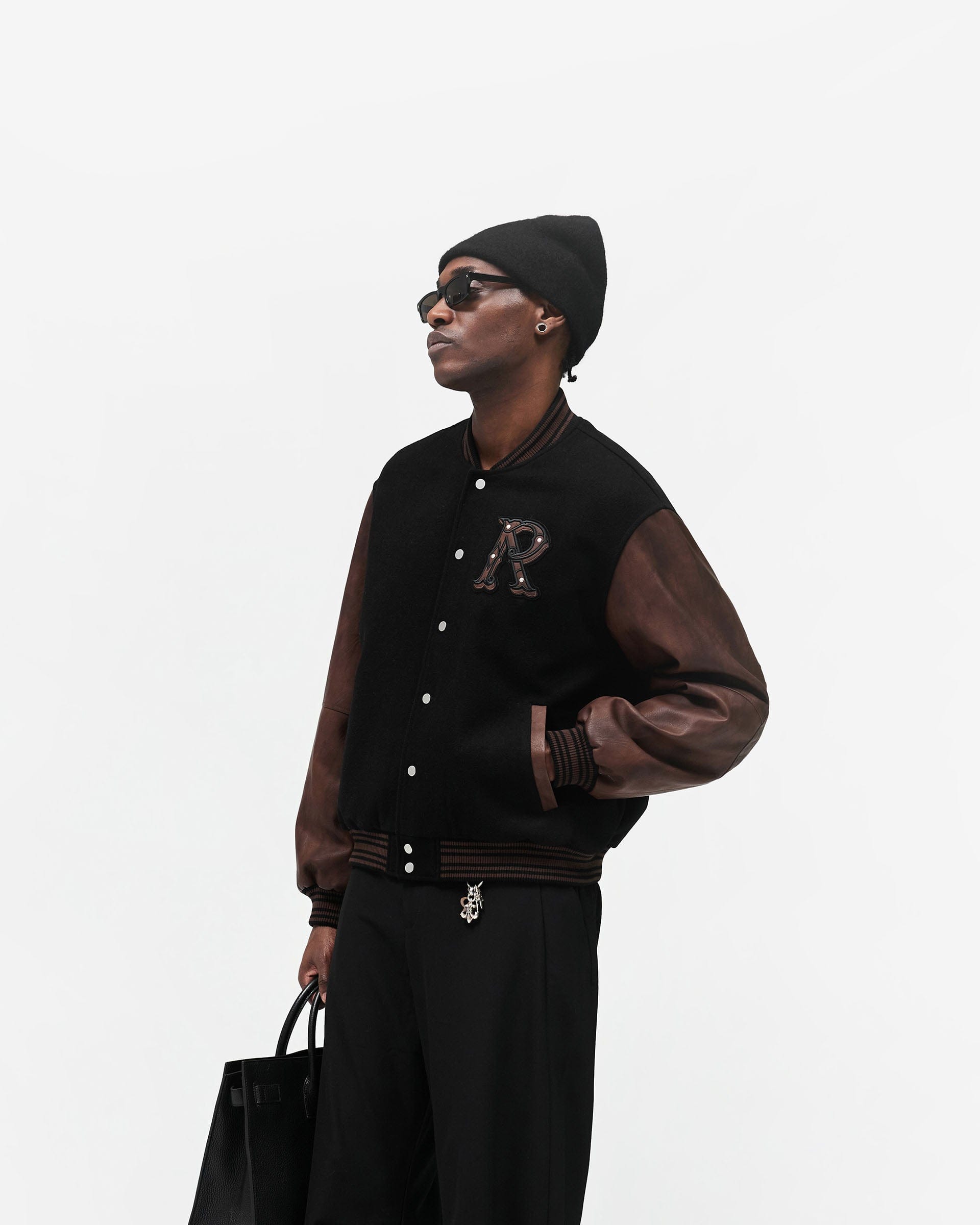 SS26 Varsity Bomber - Jet Black