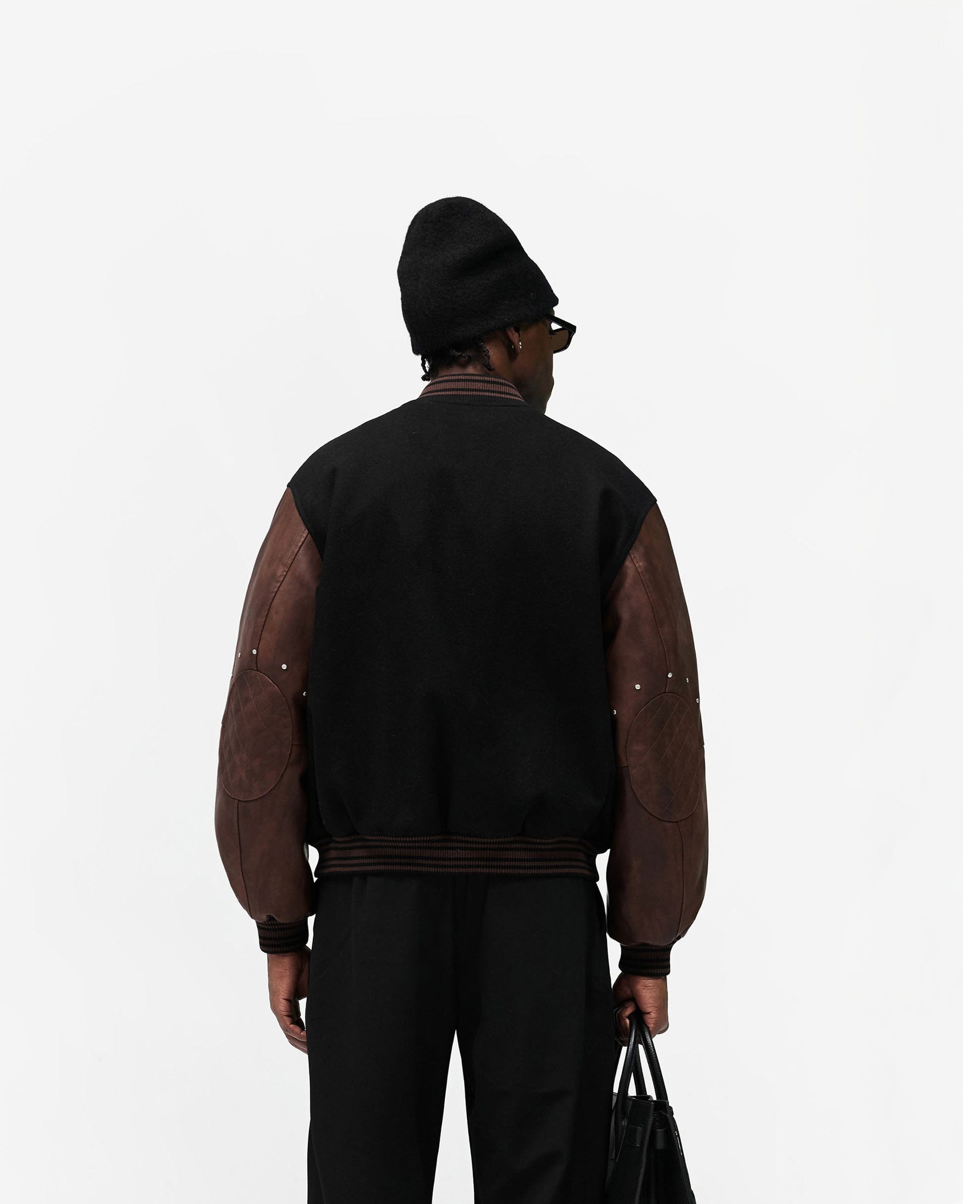 SS26 Varsity Bomber - Jet Black