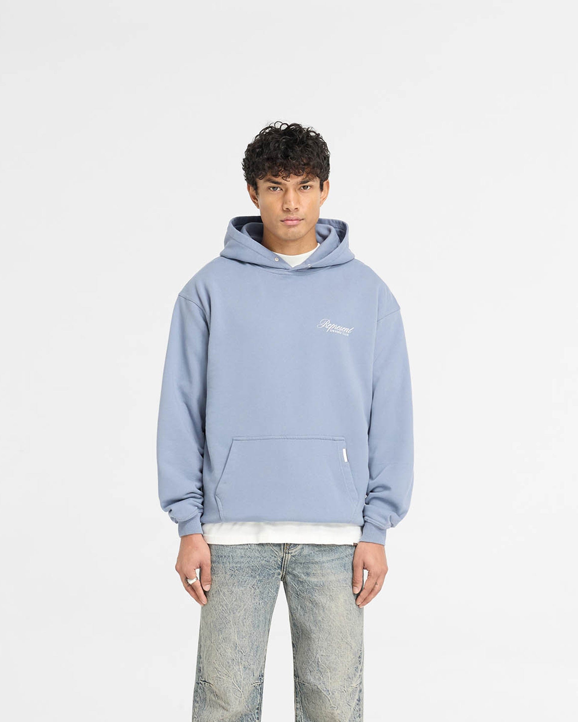 Owners Club Represent Owners Club Script Hoodie - Dusty Blue