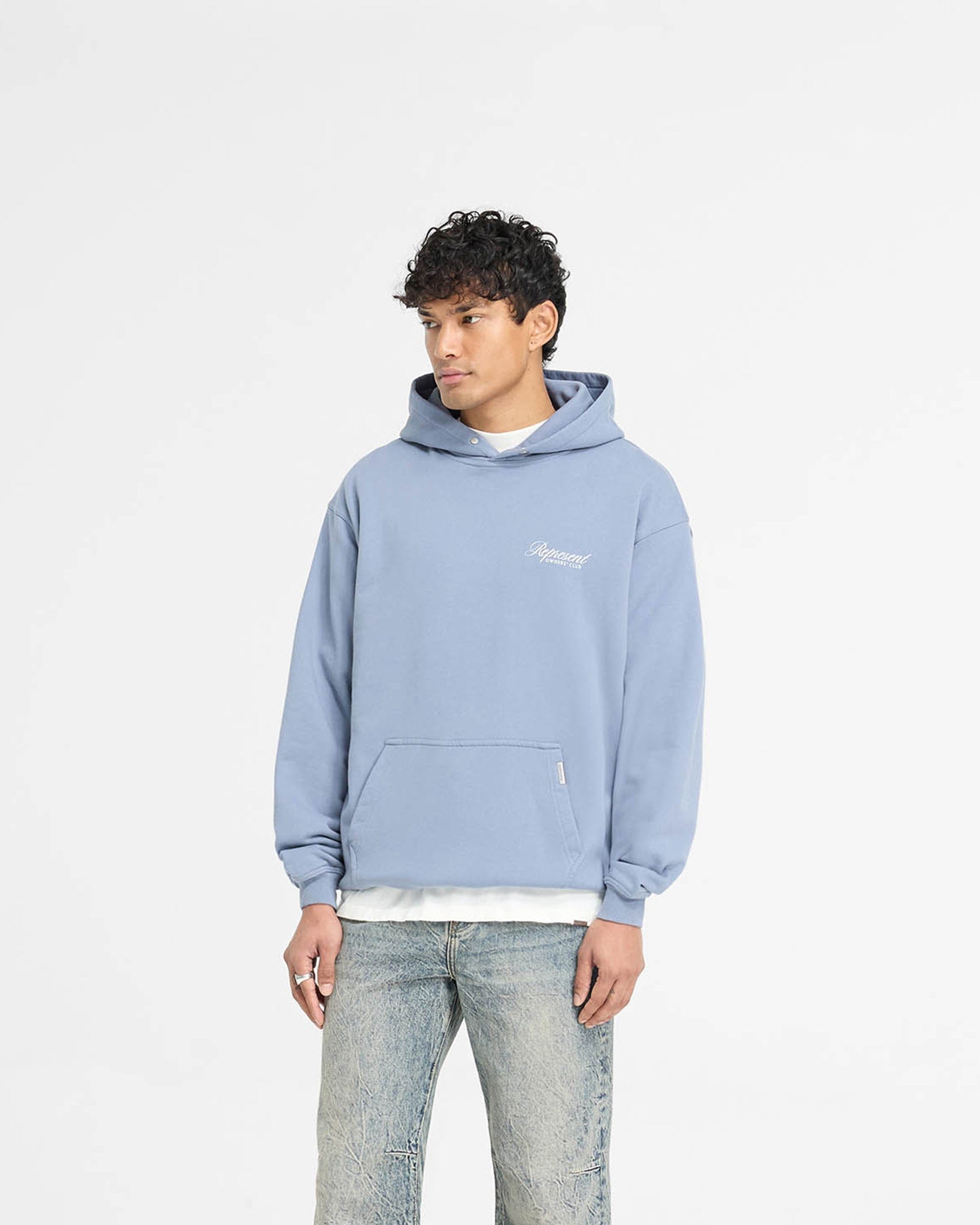 Owners Club Represent Owners Club Script Hoodie - Dusty Blue