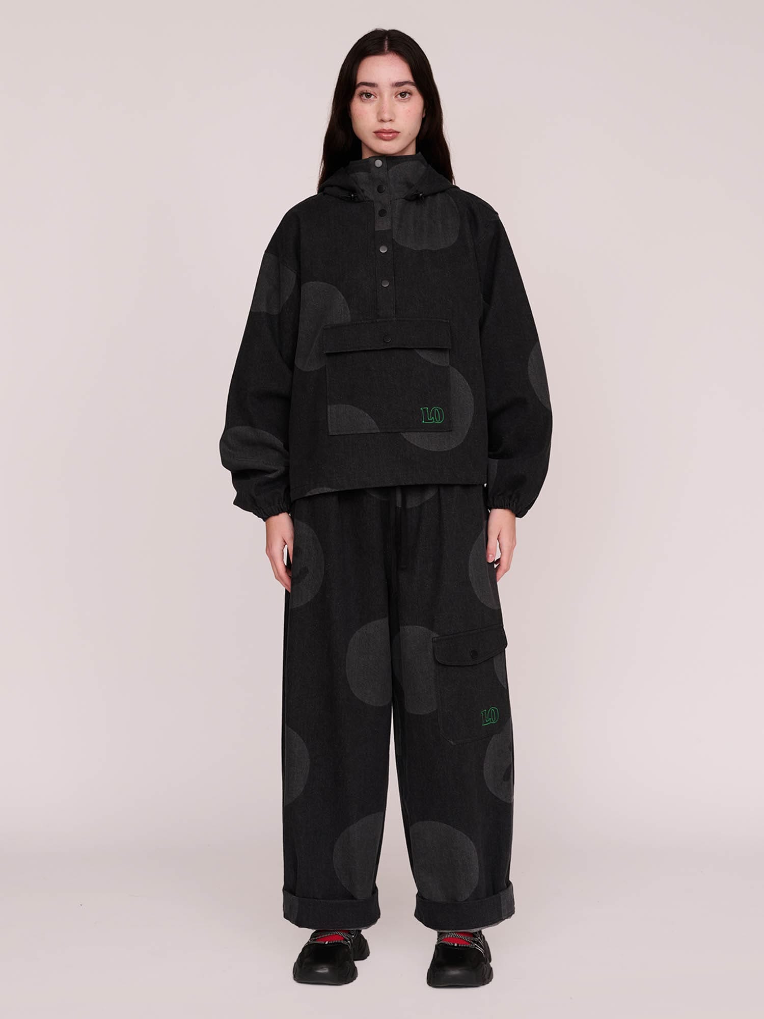 Lazy Oaf Denim Polka Pull Over Jacket