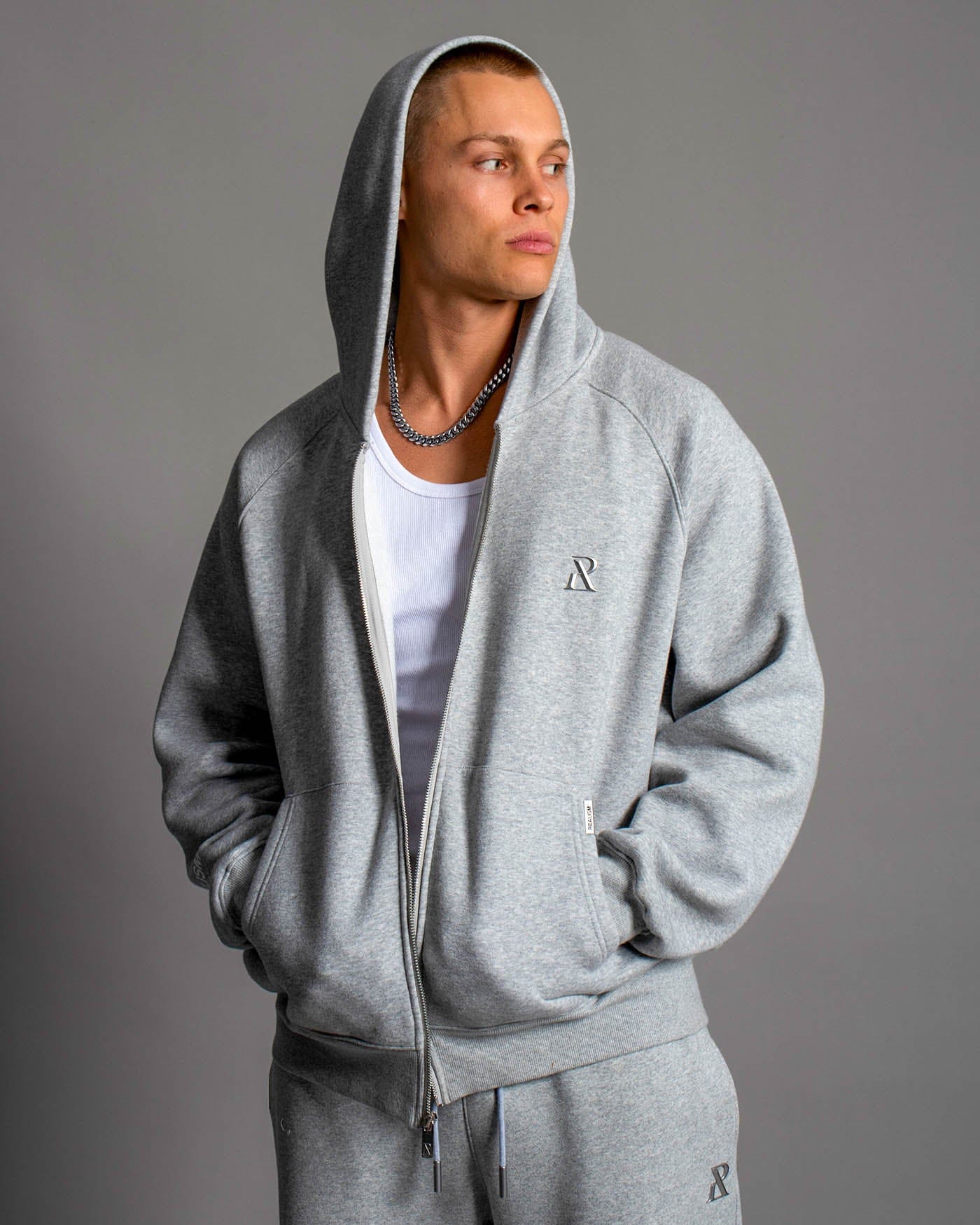 Realism SSS REALISM RADIANT ZIP HOODIE GREY MARLE