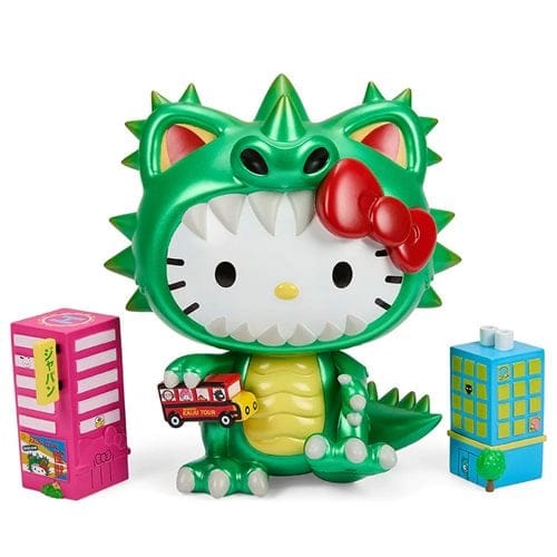 Kidrobot Sanrio Hello Kitty Kaiju Cosplay Metallic Green 8 - Inch Vinyl Figure
