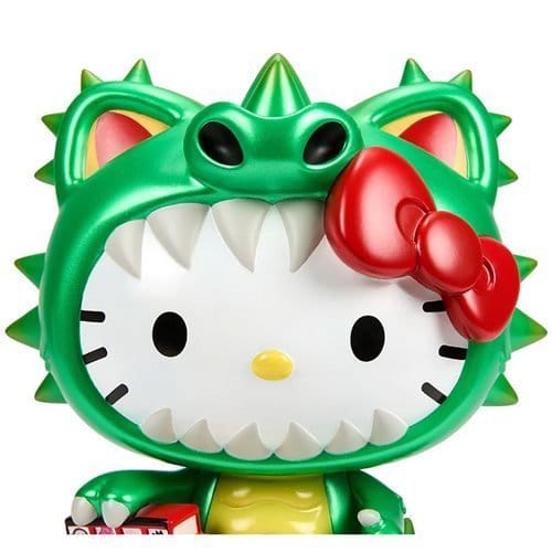 Kidrobot Sanrio Hello Kitty Kaiju Cosplay Metallic Green 8 - Inch Vinyl Figure
