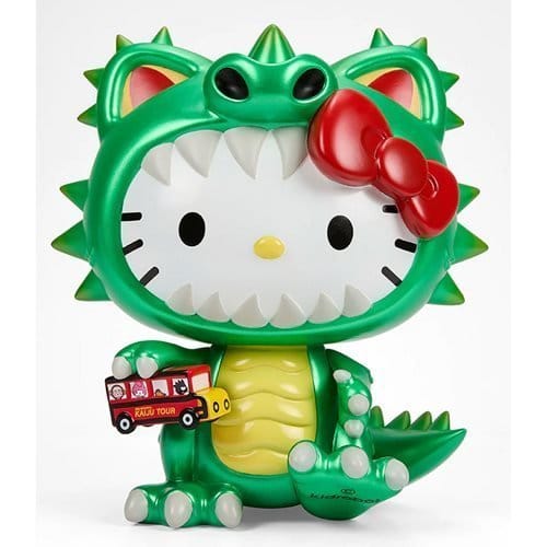 Kidrobot Sanrio Hello Kitty Kaiju Cosplay Metallic Green 8 - Inch Vinyl Figure