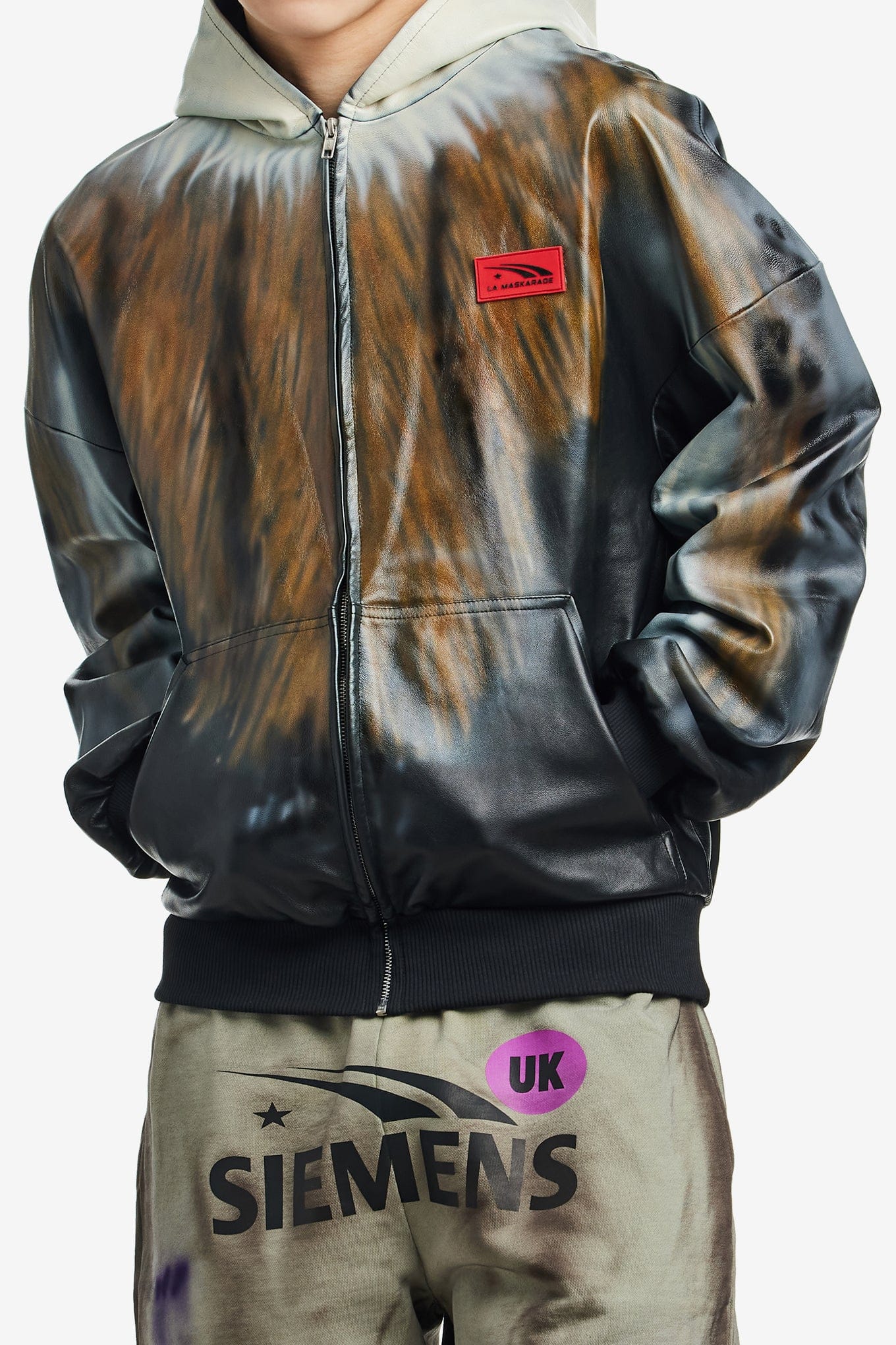 LA Maskarade LEATHER HOODIE JACKET