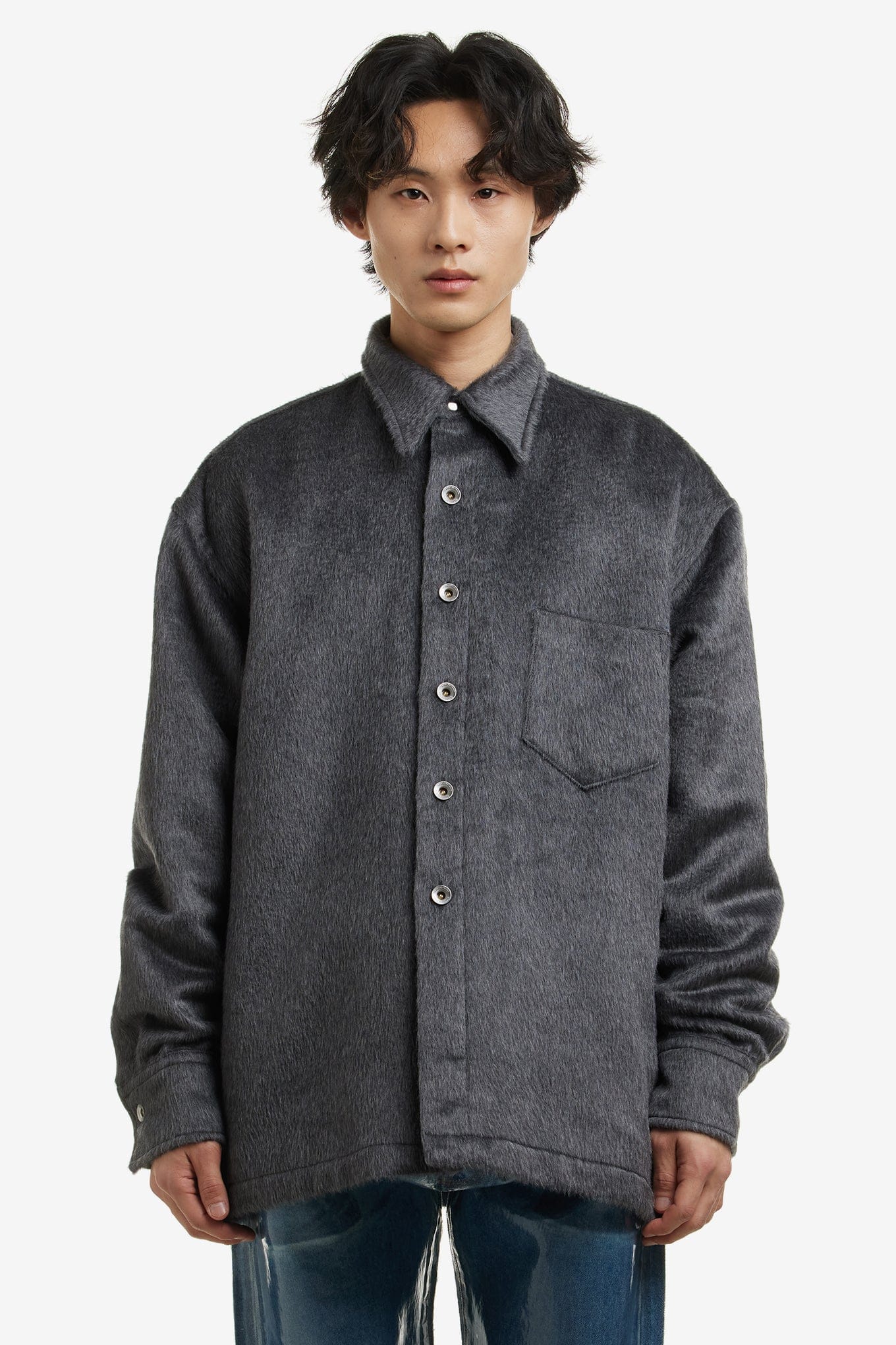 Karmuel YOUNG FUZZY BOLD SQUARE SHIRT JACKET