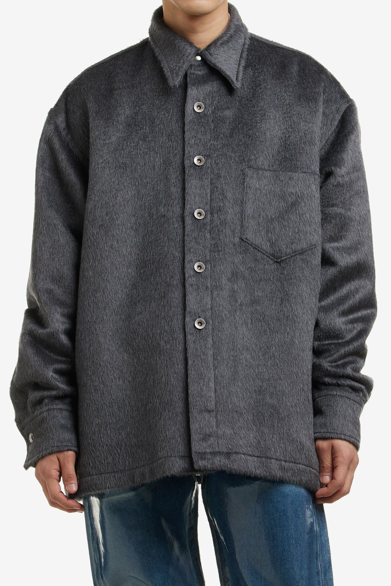Karmuel YOUNG FUZZY BOLD SQUARE SHIRT JACKET