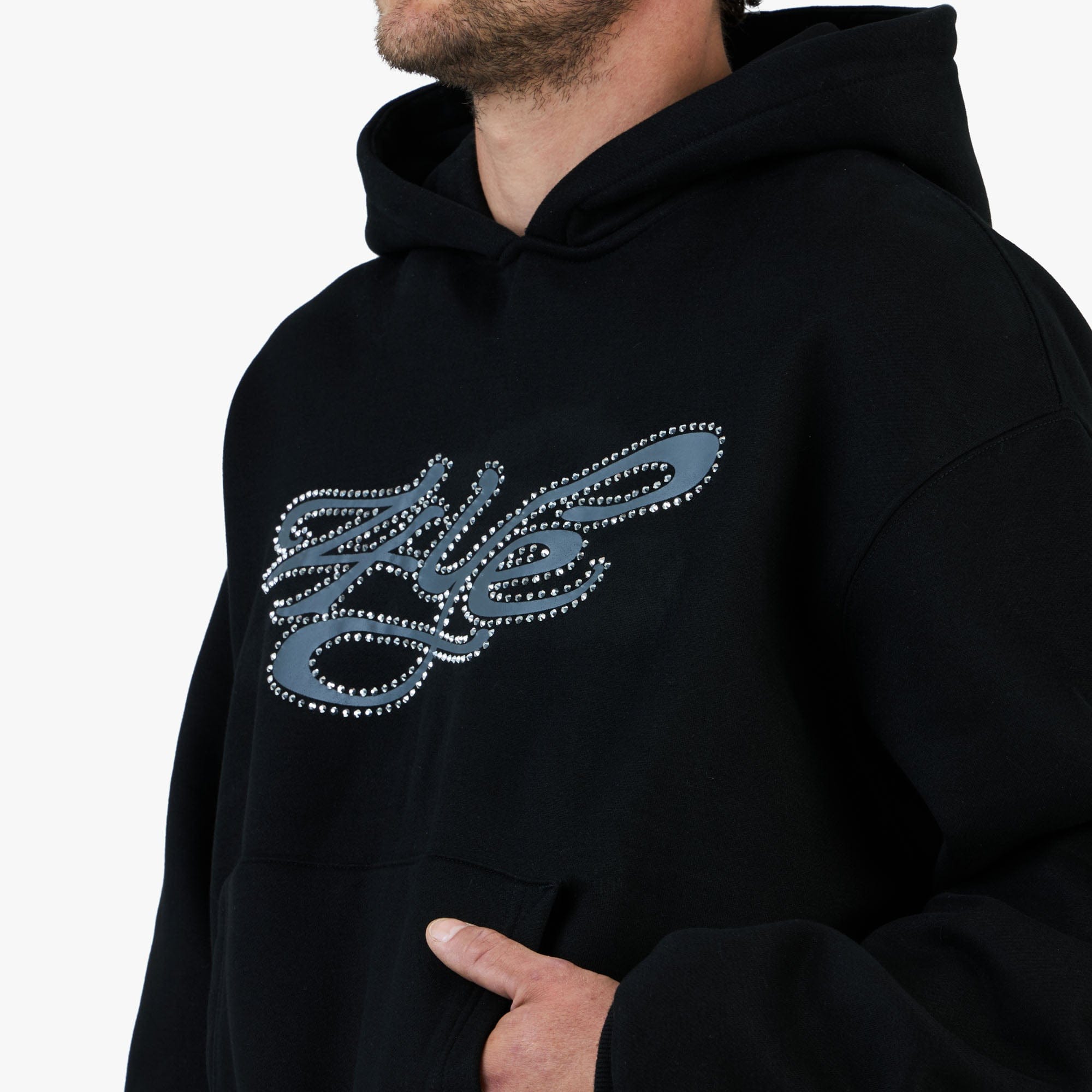 4YE Signature Zip Hoodie Black / Black