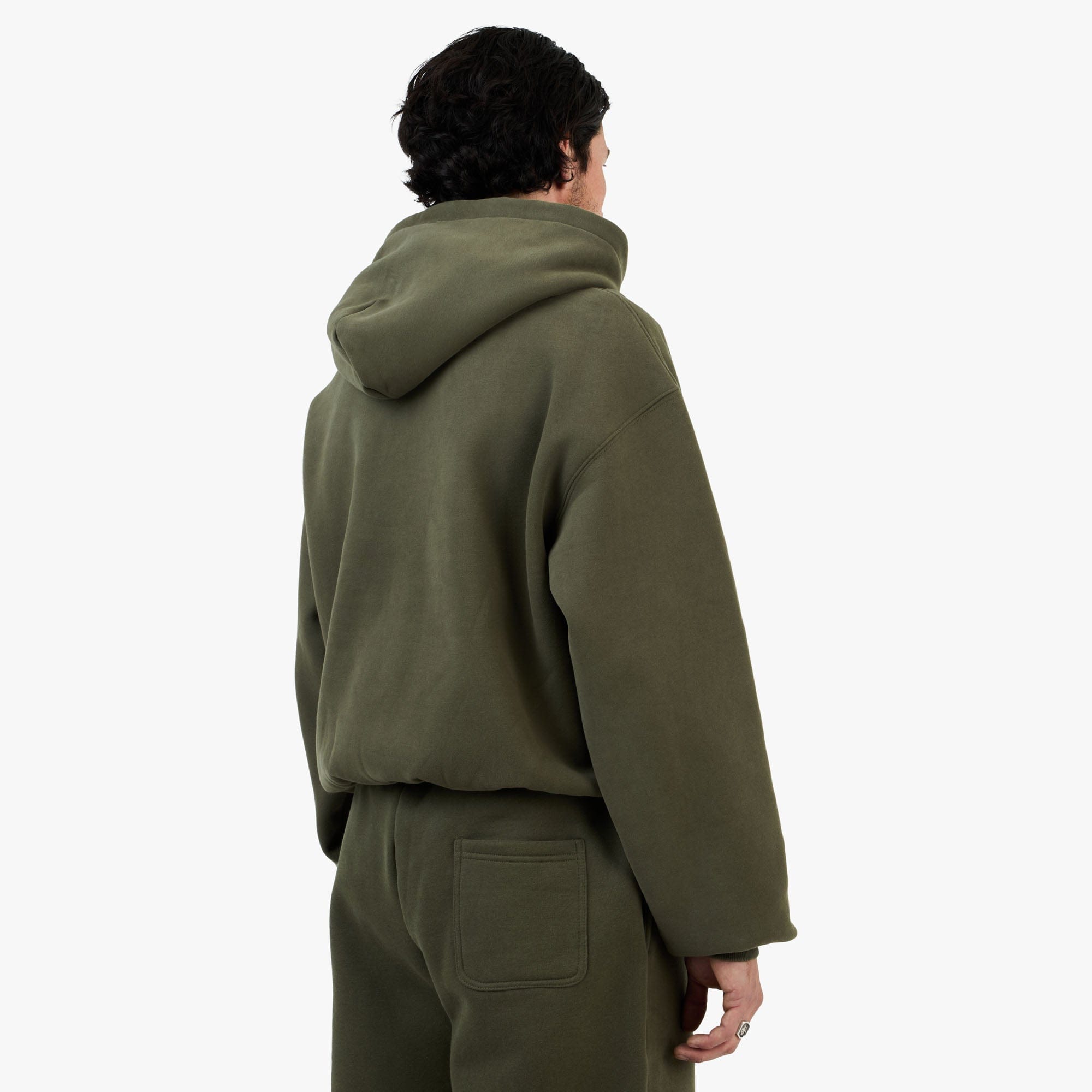 4YE Signature Rhinestone Hoodie / Olive Green