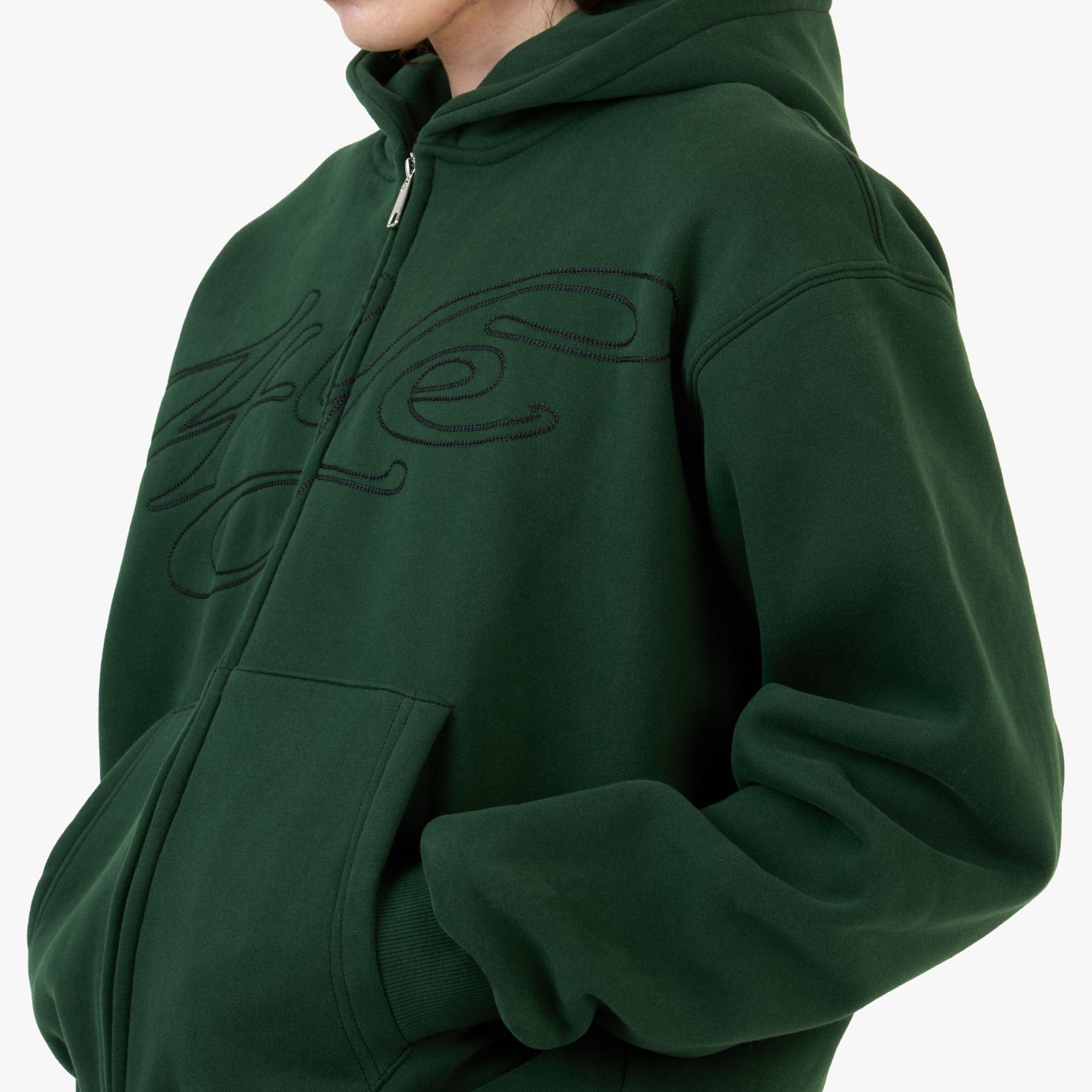 4YE Signature Zip Hoodie Forrest Green / Black