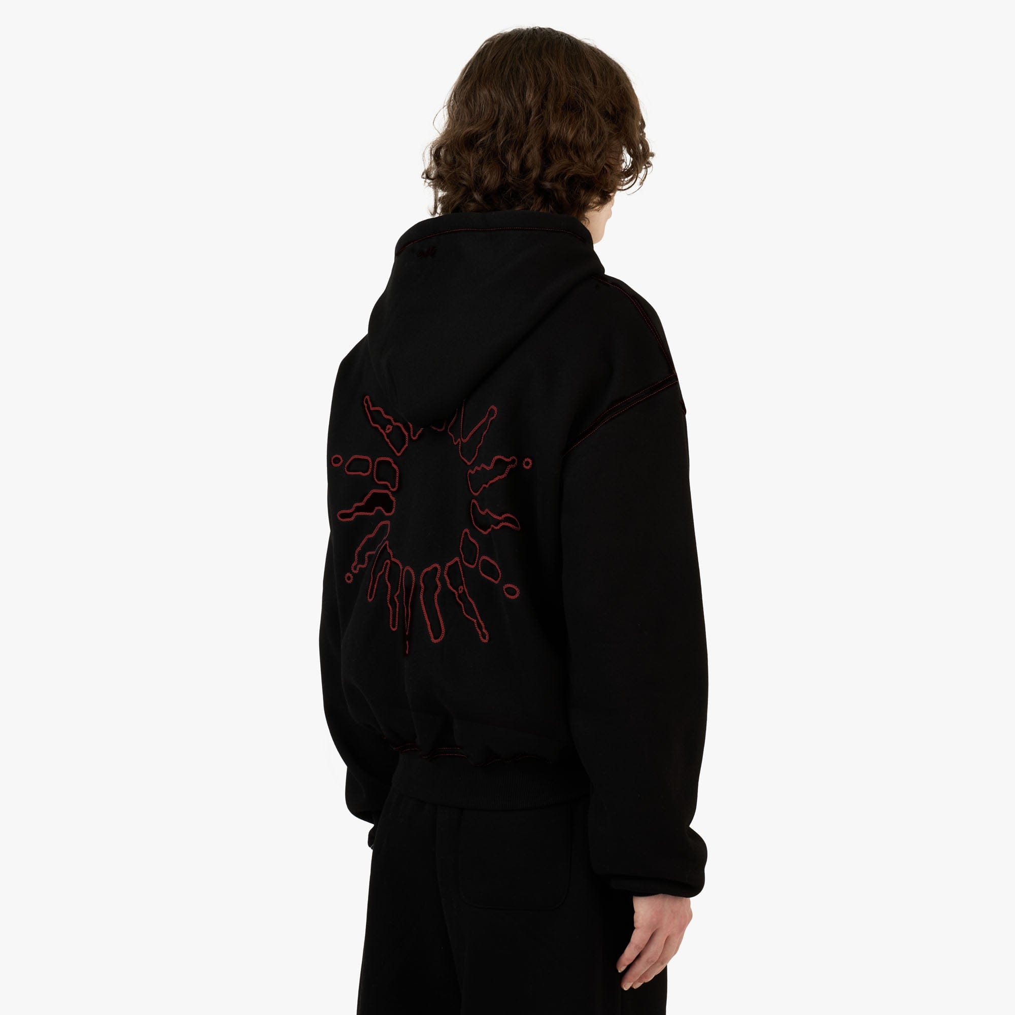 4YE Signature Zip Hoodie Forrest Black / Red