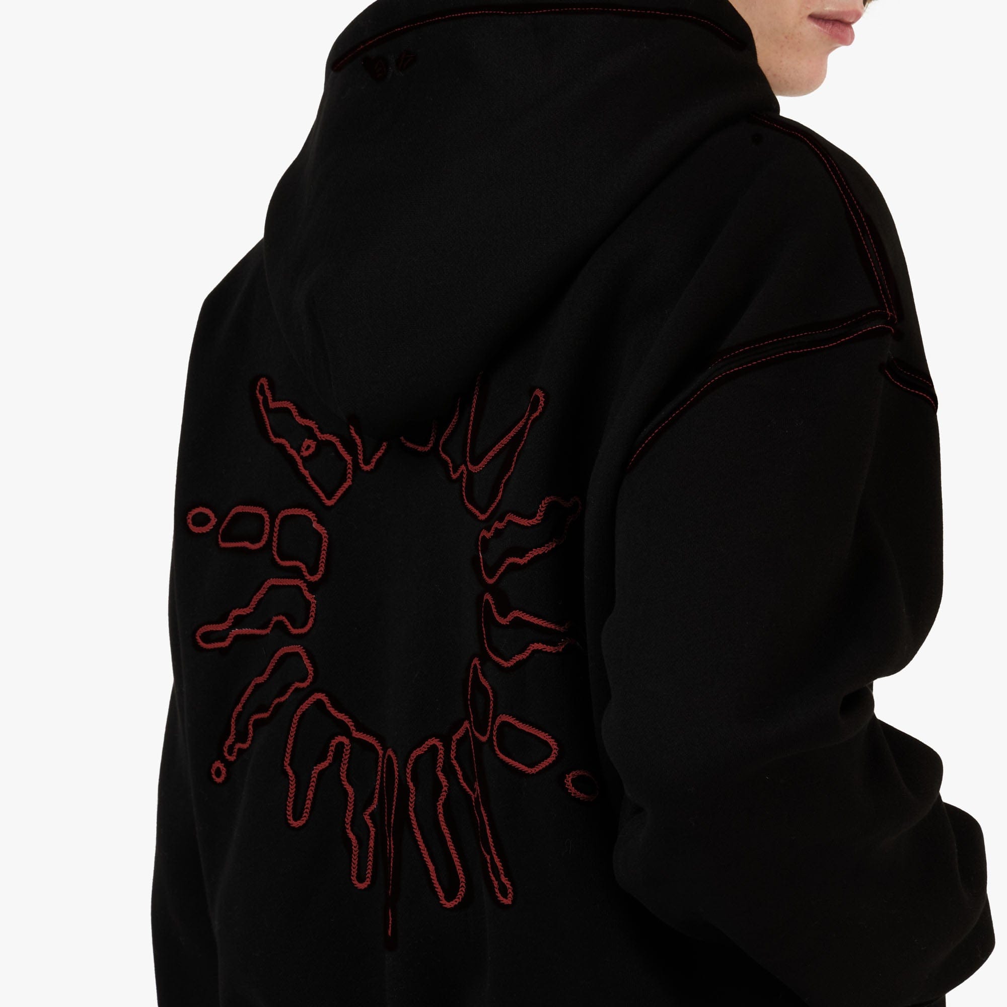 4YE Signature Zip Hoodie Forrest Black / Red