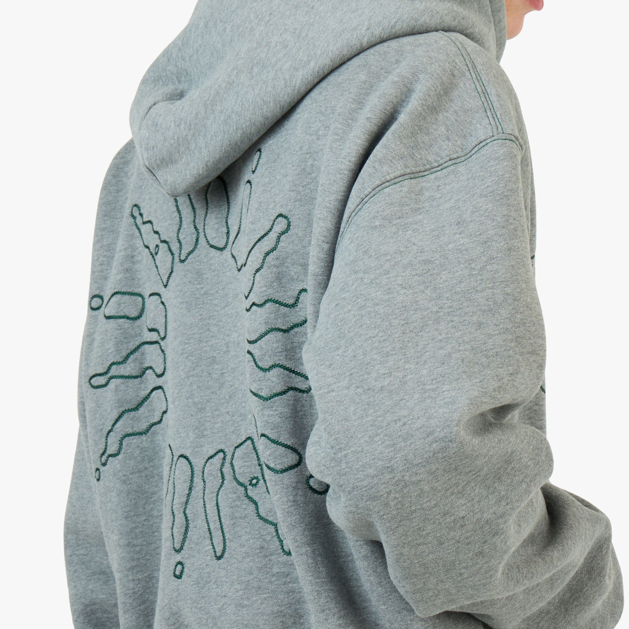 4YE Signature Zip Hoodie Medium Grey / Forrest Green