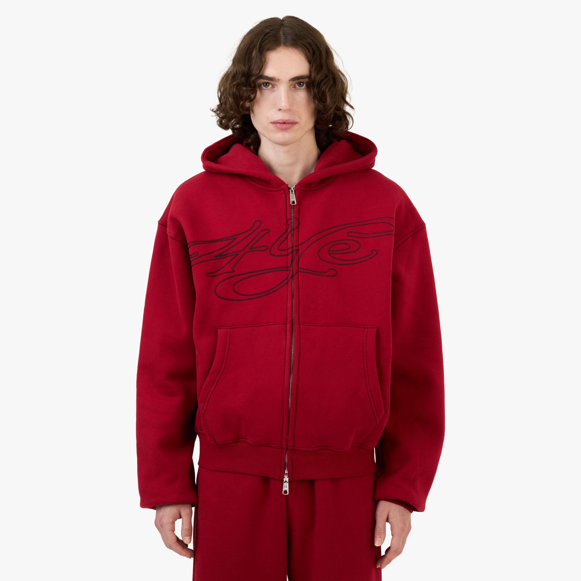 4YE Signature Zip Hoodie Red / Black