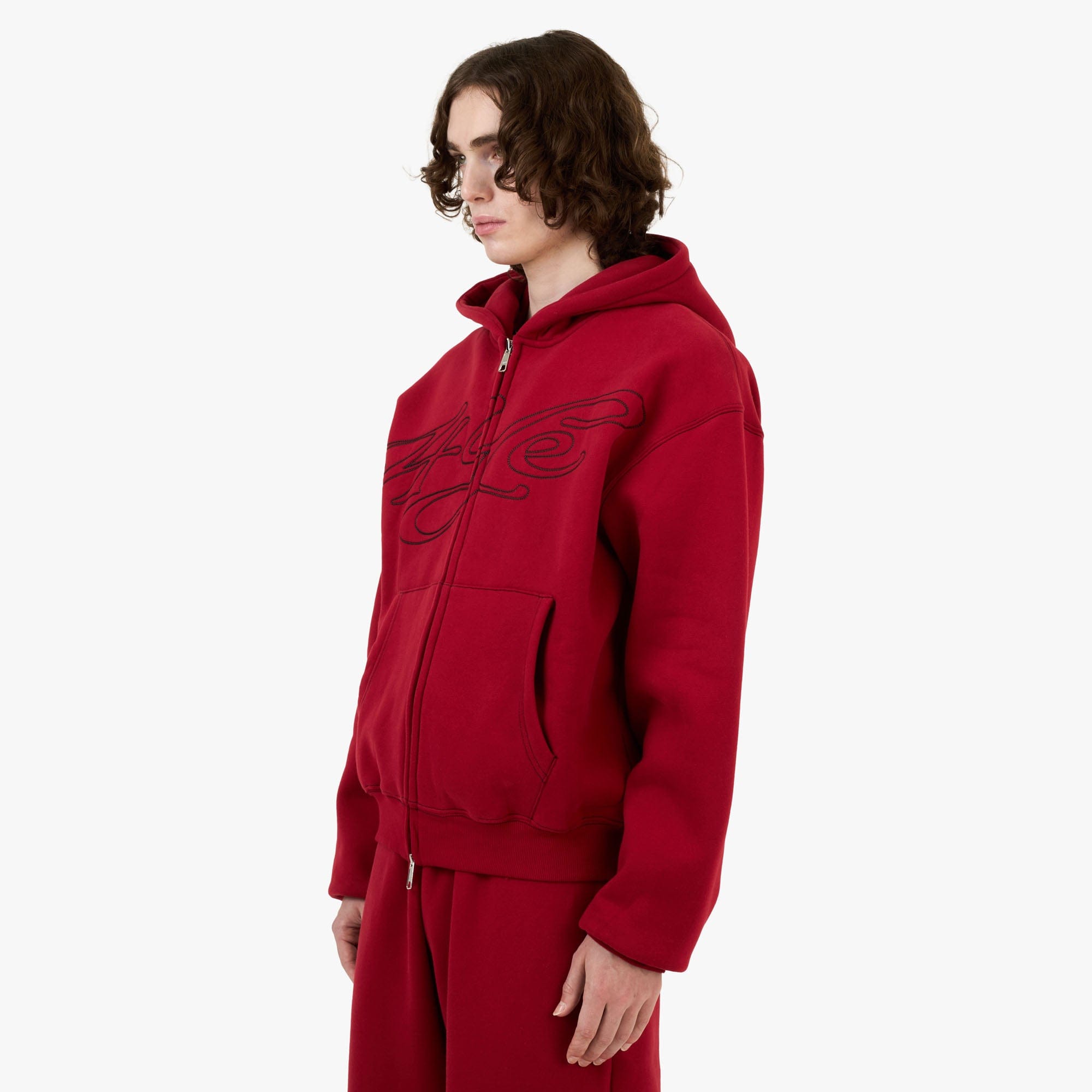 4YE Signature Zip Hoodie Red / Black