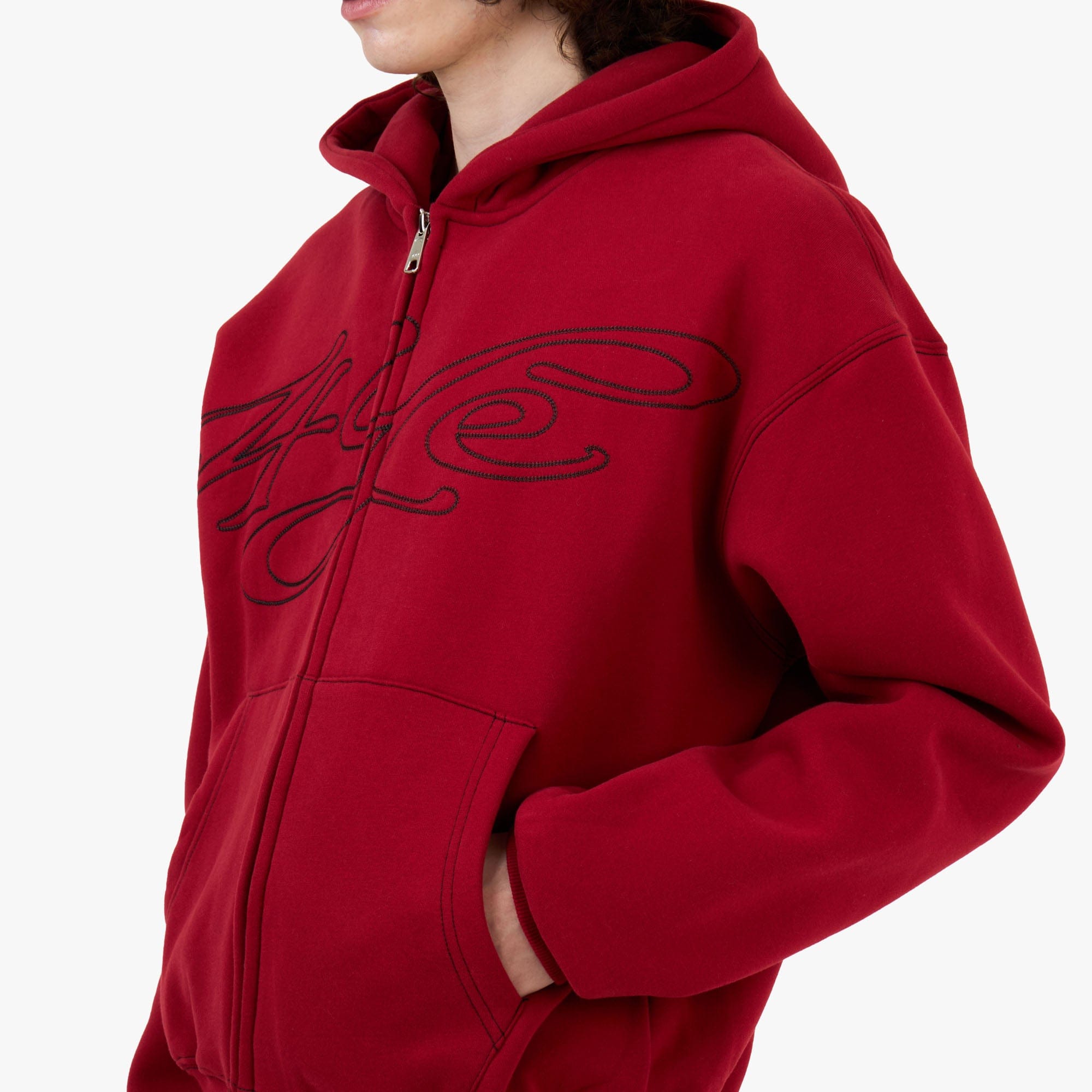 4YE Signature Zip Hoodie Red / Black