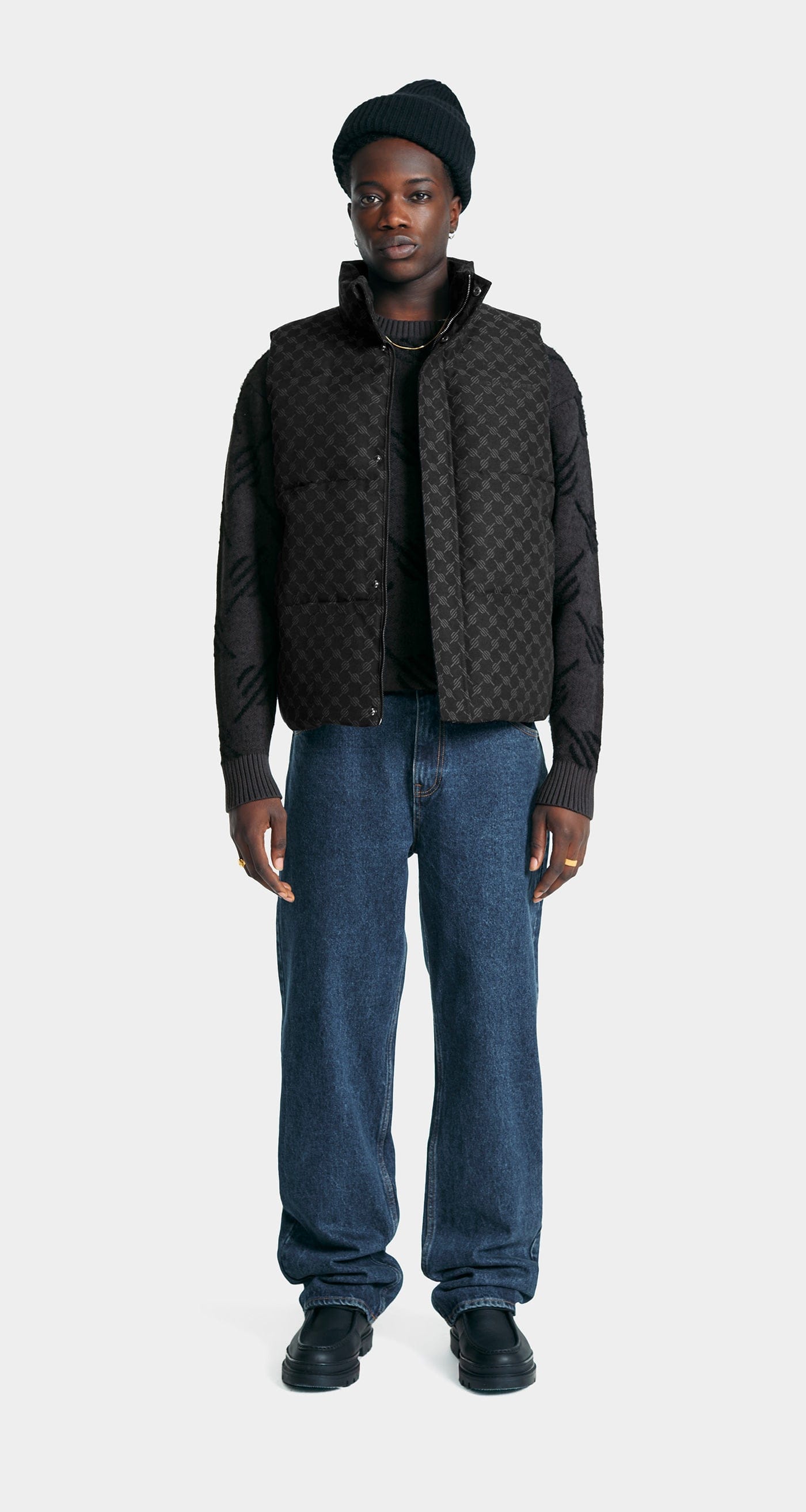 Monogram Black Pondo Cotton Monogram Bodywarmer