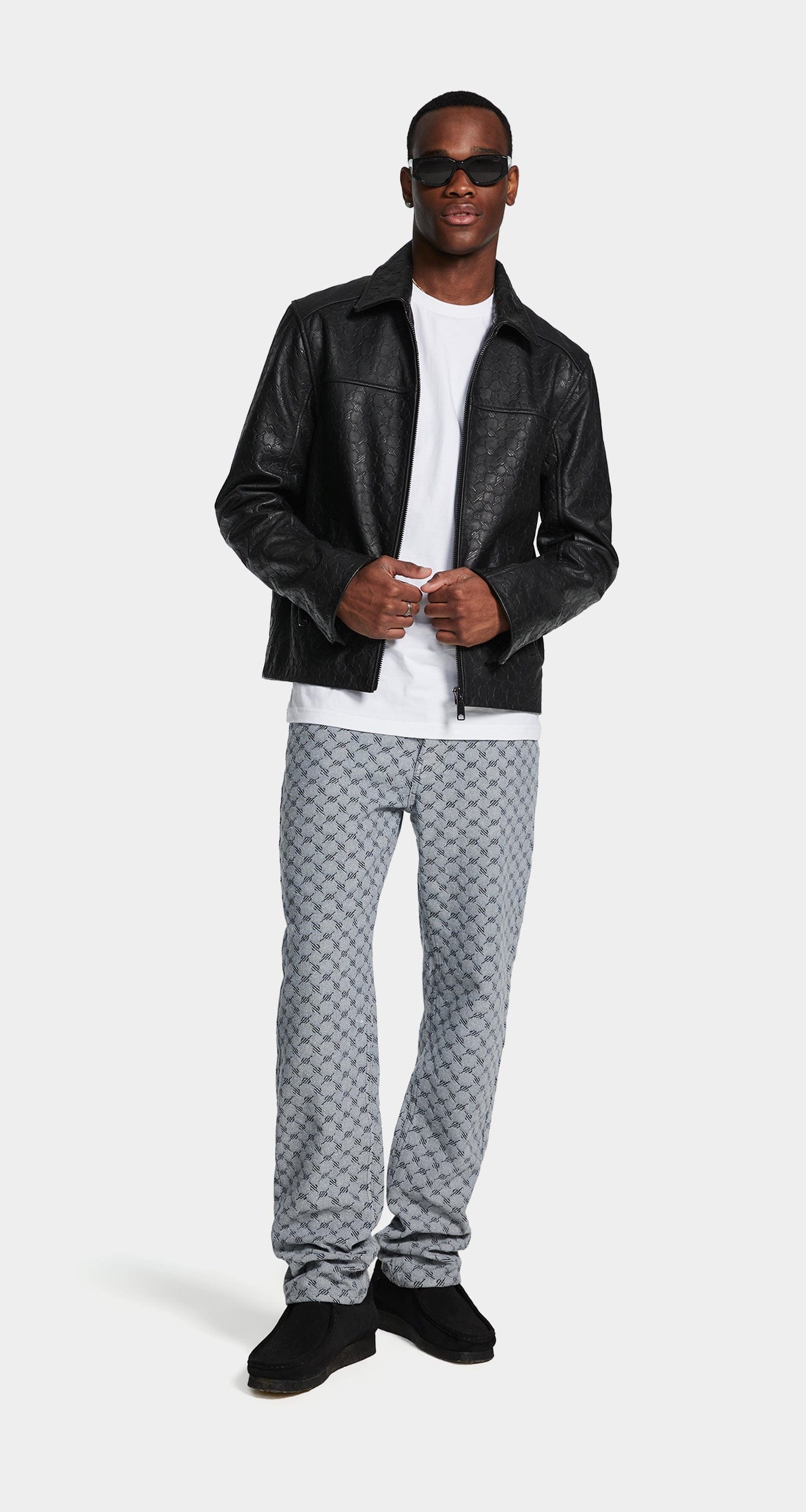Monogram Black Silence Monogram Leather Jacket