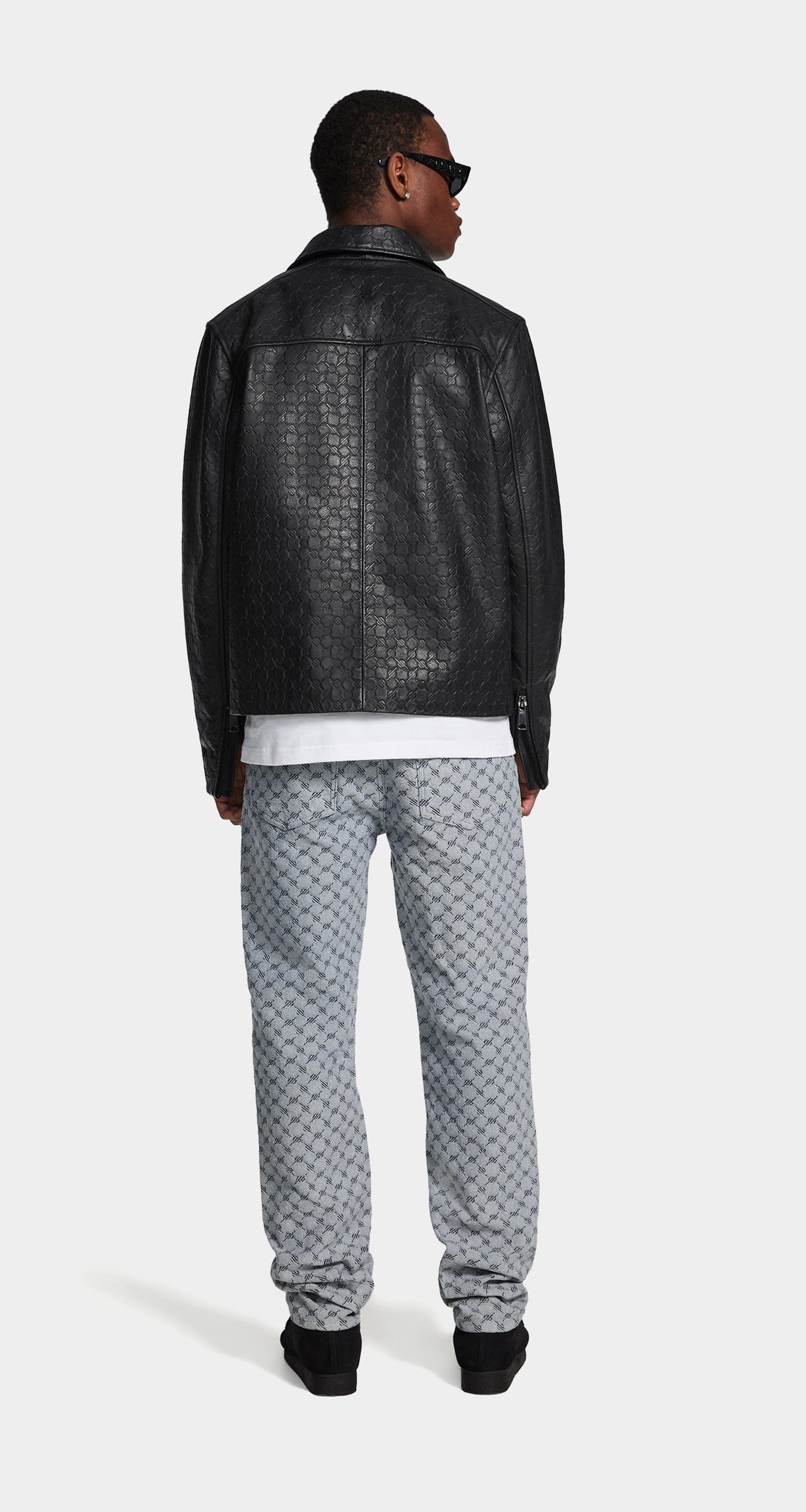 Monogram Black Silence Monogram Leather Jacket