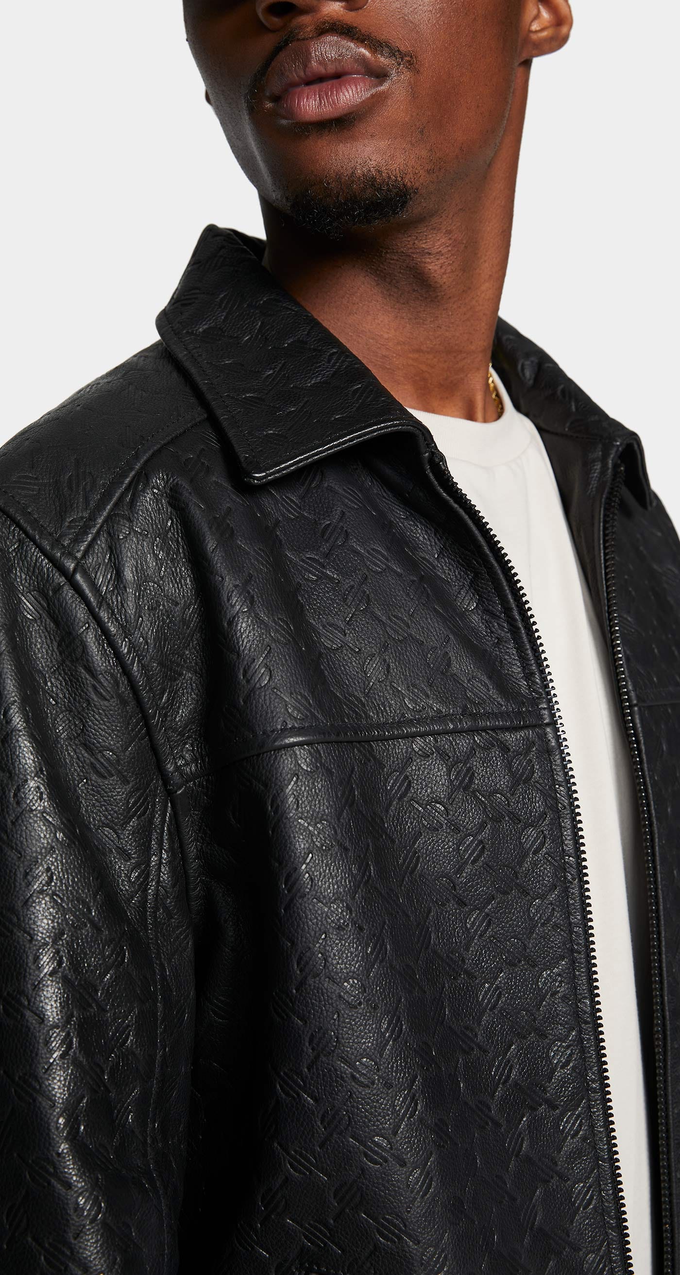 Monogram Black Silence Monogram Leather Jacket