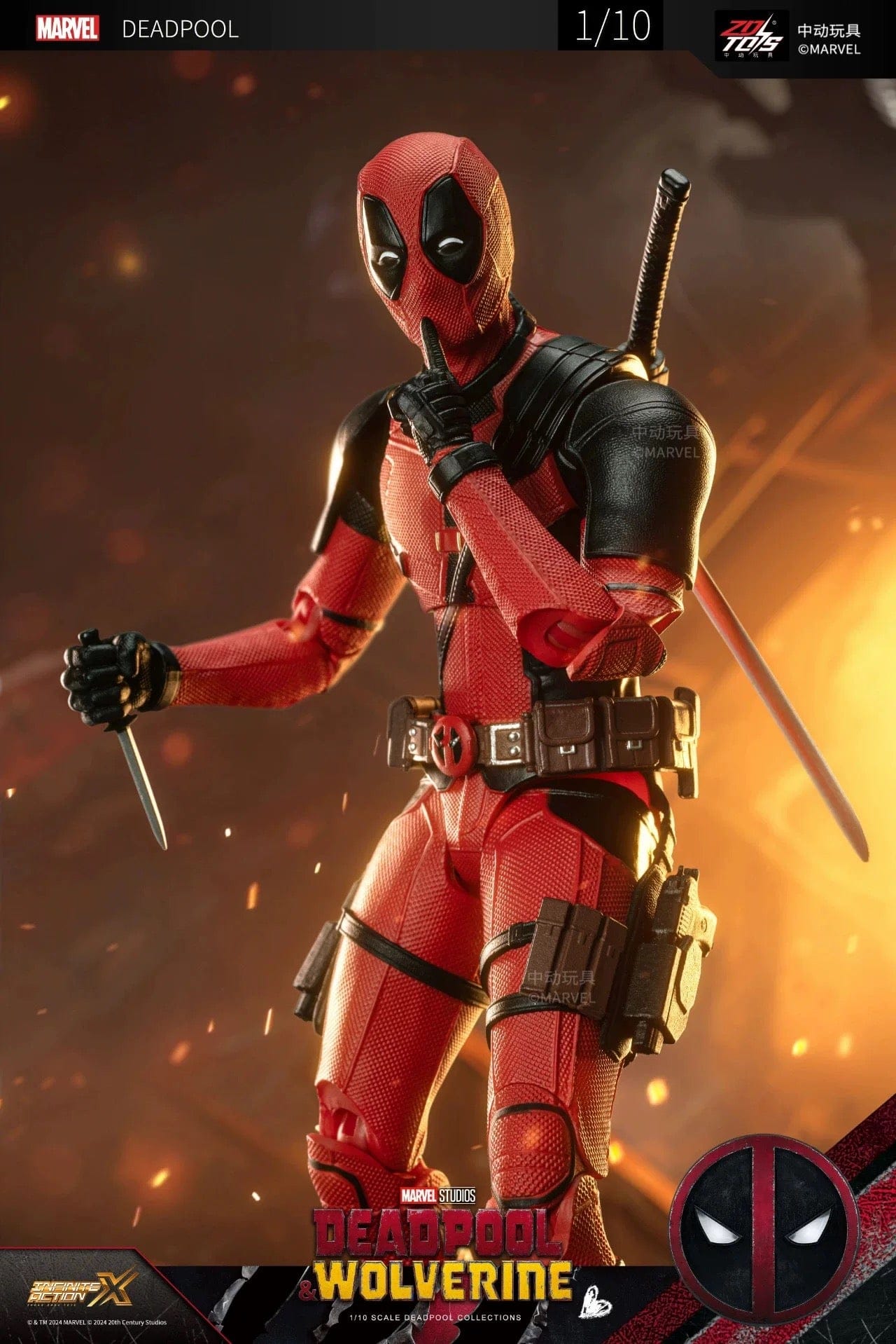 ZD Toys Marvel Deadpool & Wolverine Deadpool 1/10 Action Figure