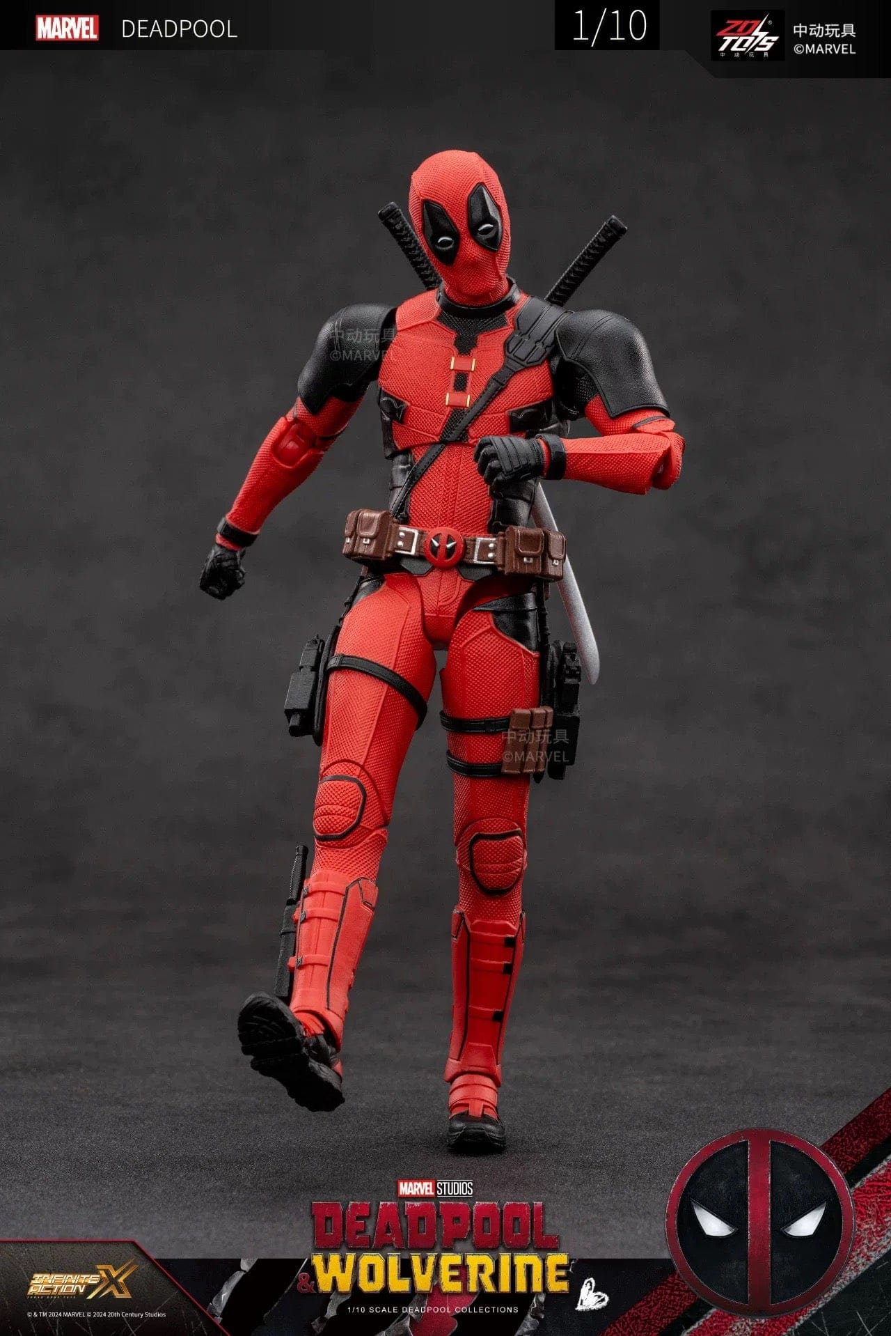 ZD Toys Marvel Deadpool & Wolverine Deadpool 1/10 Action Figure
