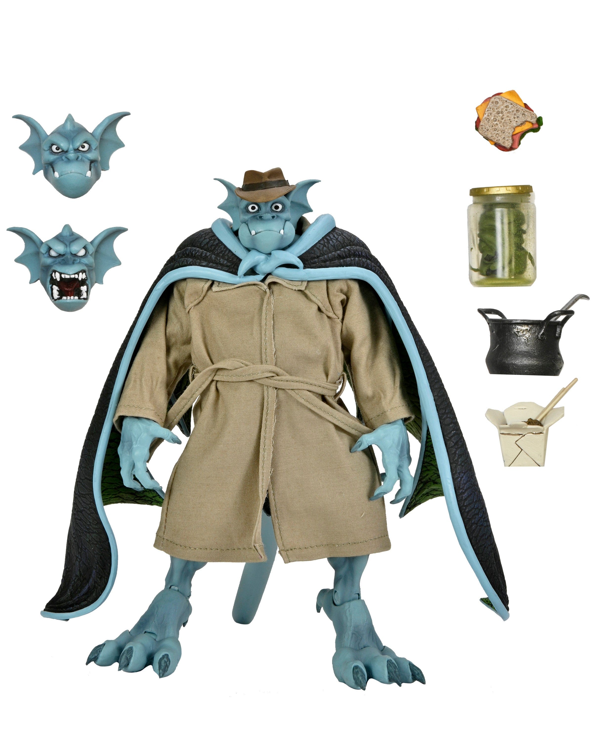 Neca Toys NECA Gargoyles Detective Broadway Silver Falcon (W Closed Wings) Action Figure