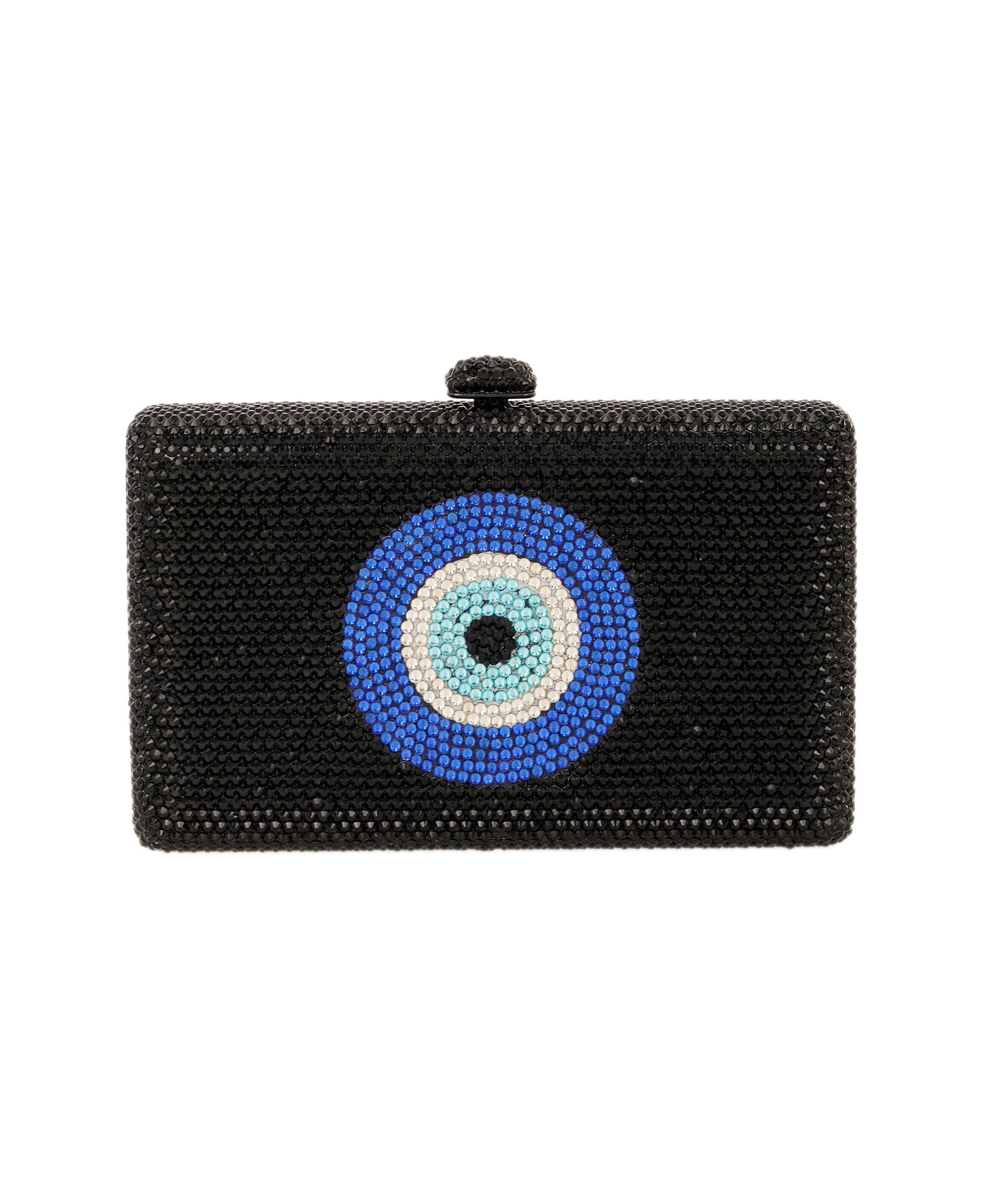 Ruya Customisable RÜYA Small Box bag with a black crystal finish and evil eye motif design AKC0735