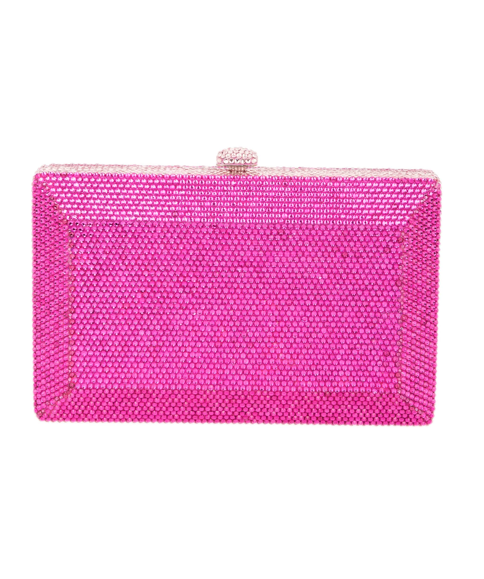 Ruya Customisable RÜYA Large Jewel bag with a magenta crystal finish and light pink border detail AKC0733