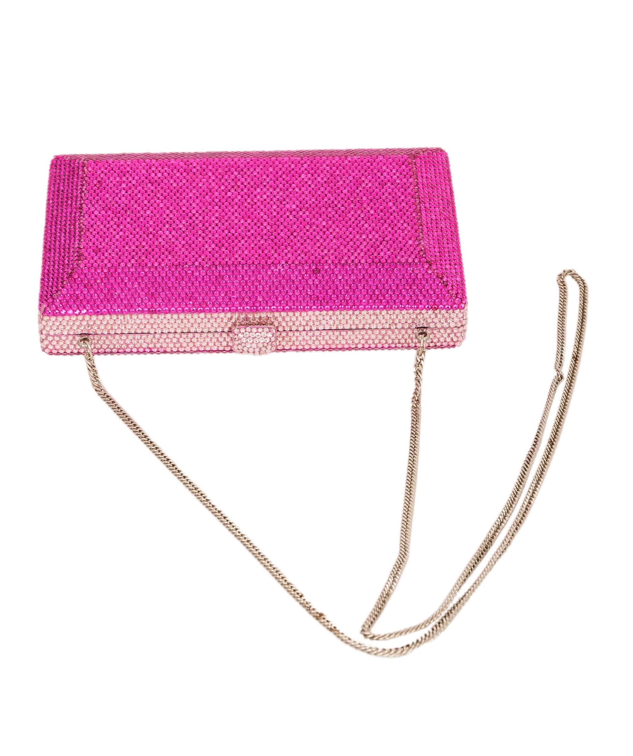 Ruya Customisable RÜYA Large Jewel bag with a magenta crystal finish and light pink border detail AKC0733