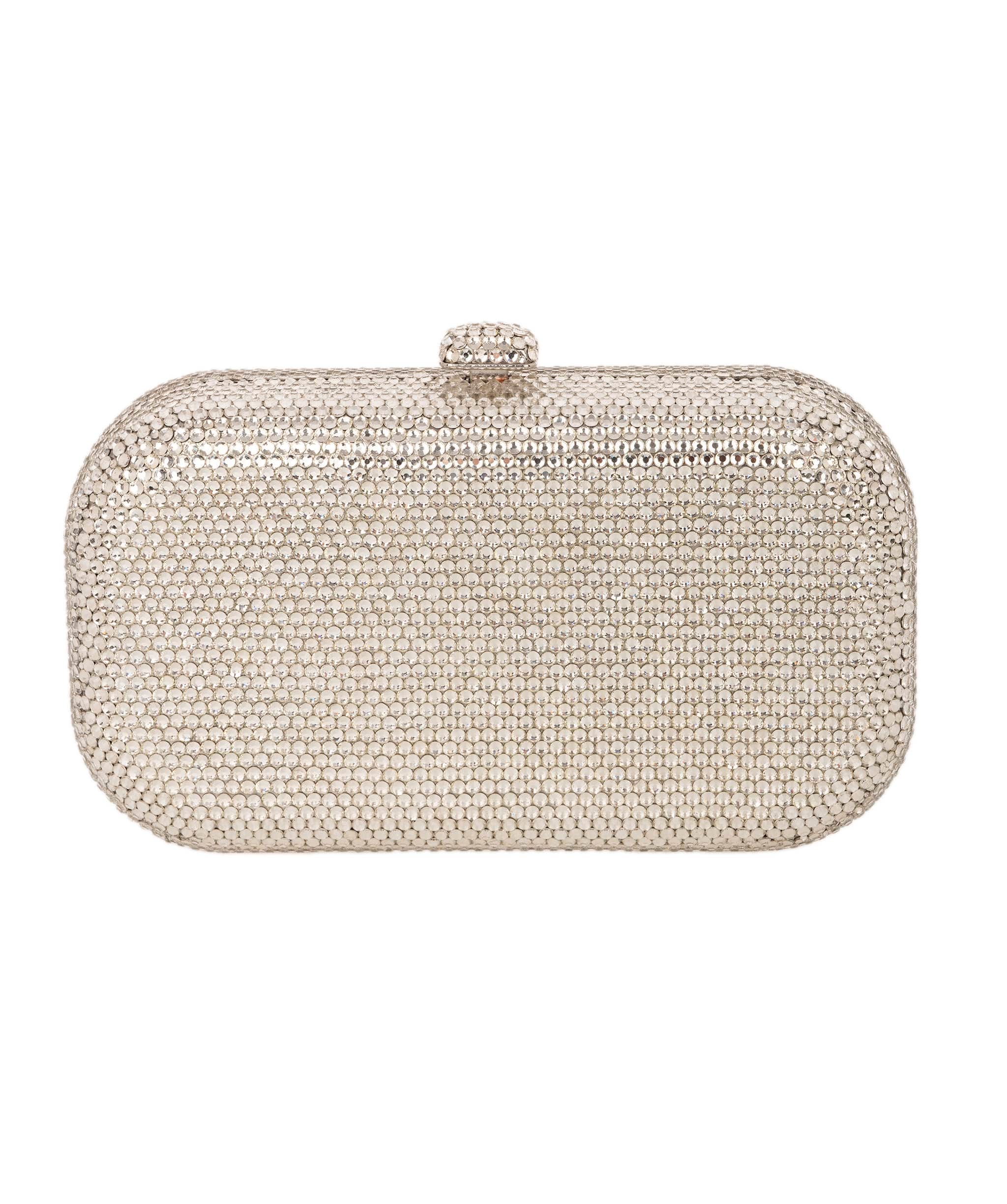 Ruya Customisable RÜYA Small Curve bag with a silver crystal finish and black personalised lettering AKC0726