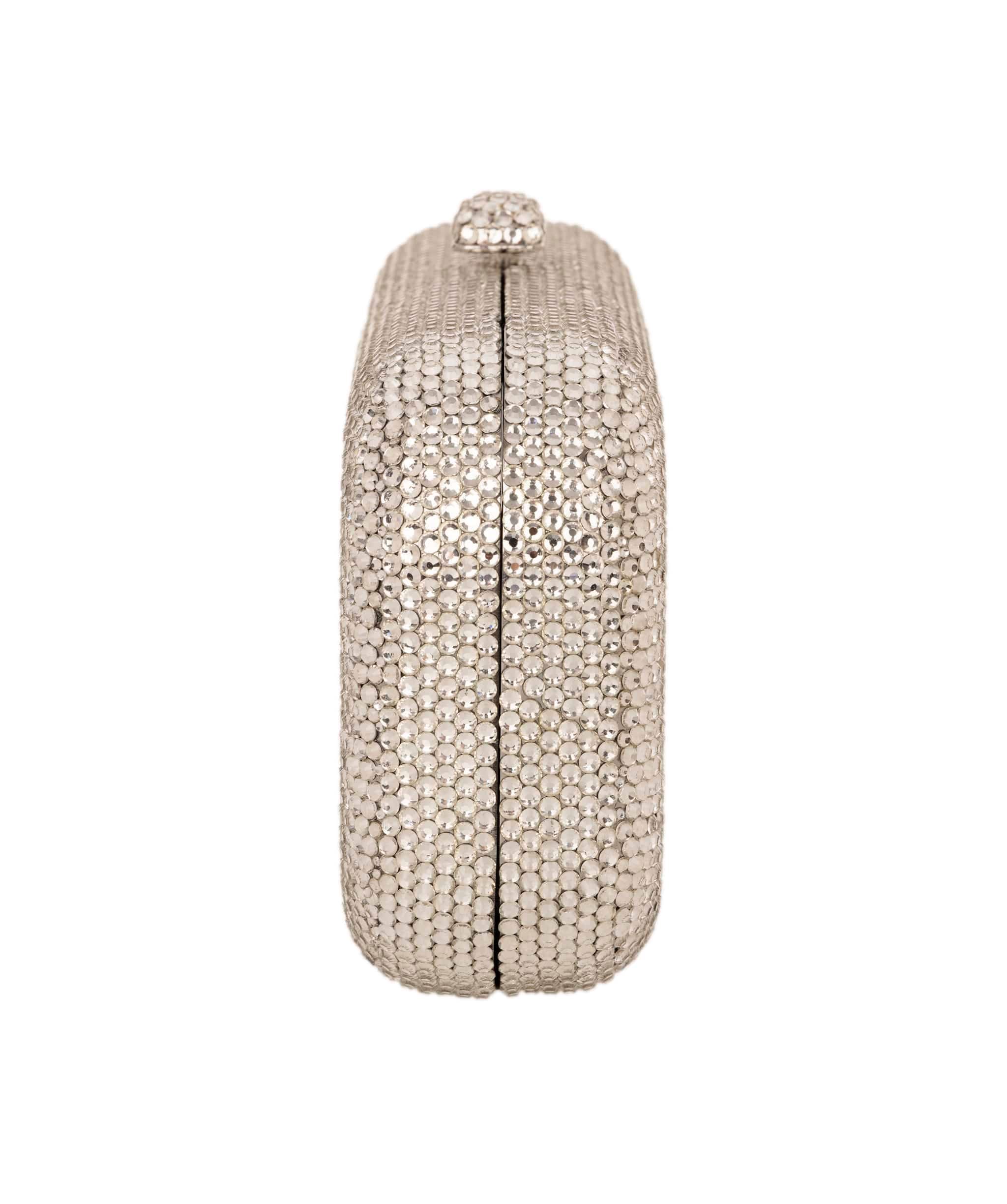 Ruya Customisable RÜYA Small Curve bag with a silver crystal finish and black personalised lettering AKC0726