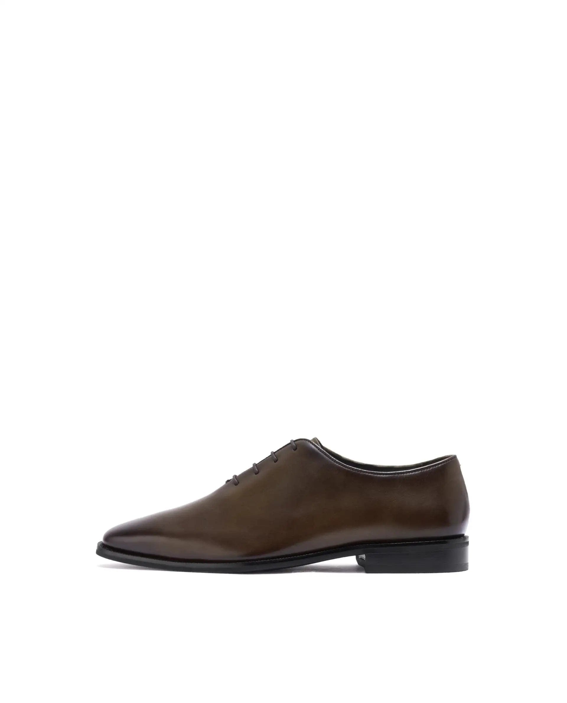 RAREZ Rare Rabbit Men Corax Olive Lace - Up Single Piece Genuine Leather Shoes