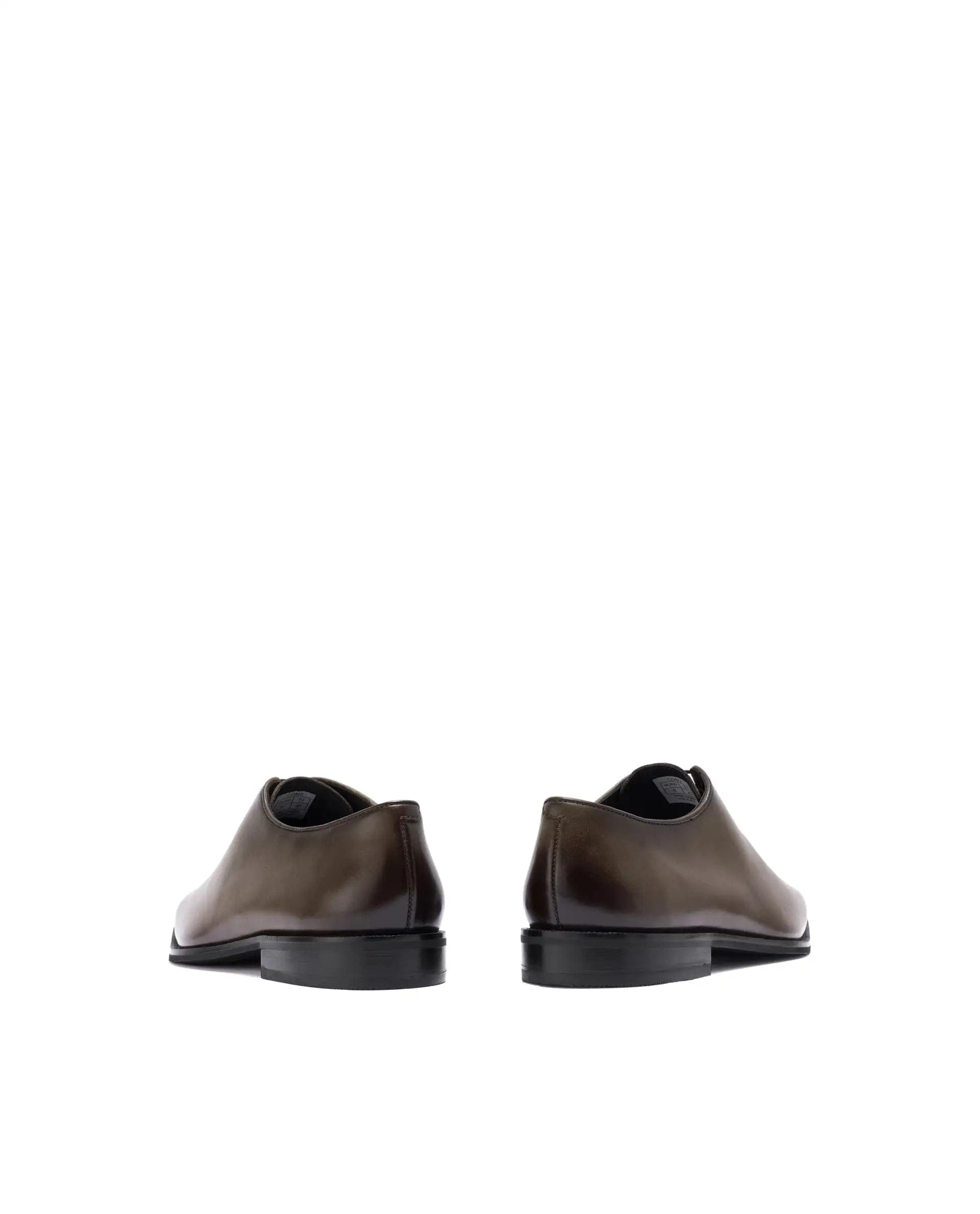 RAREZ Rare Rabbit Men Corax Olive Lace - Up Single Piece Genuine Leather Shoes