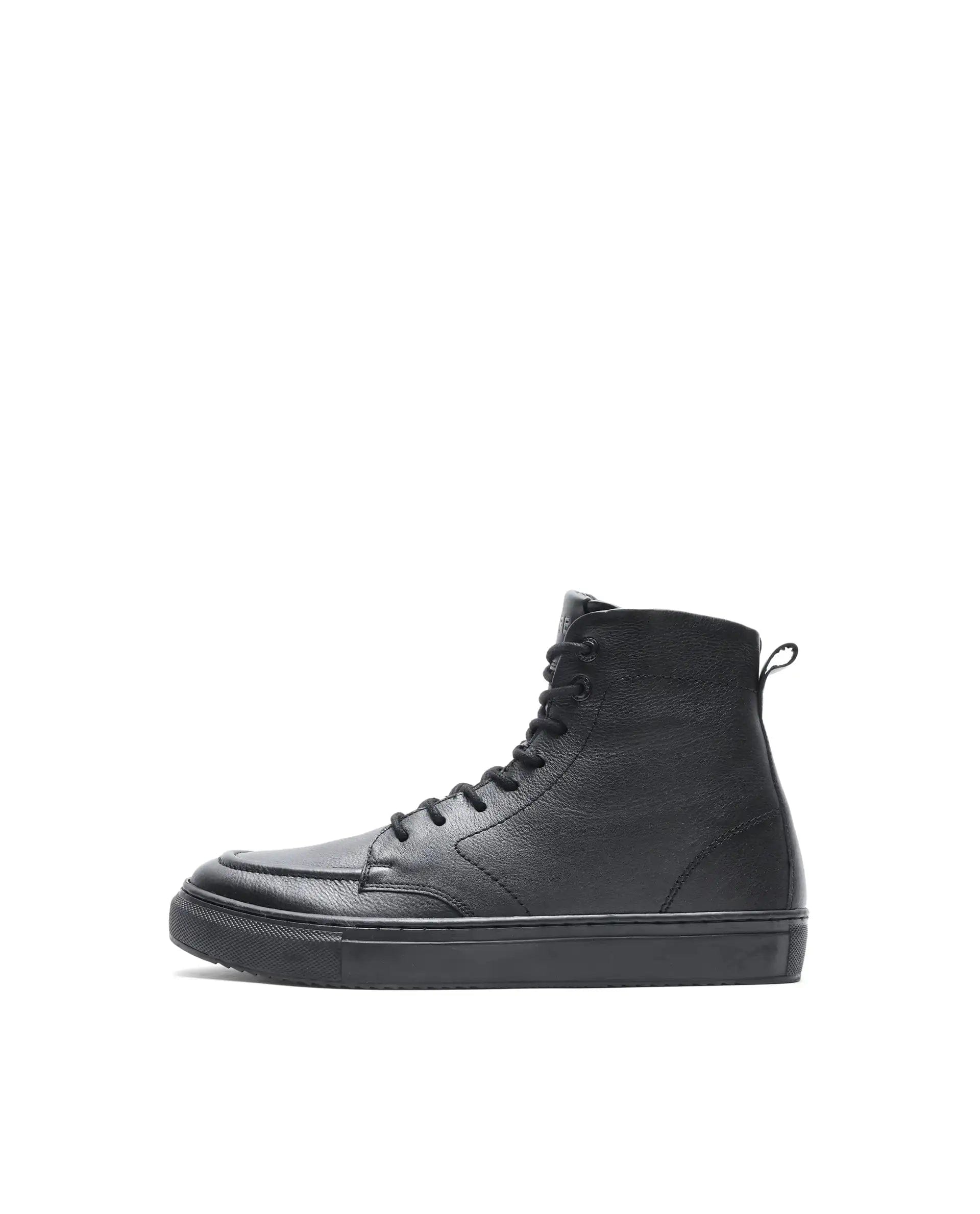 RAREZ Rare Rabbit Men's Taico Black Leather Lace - Up Closure Boots