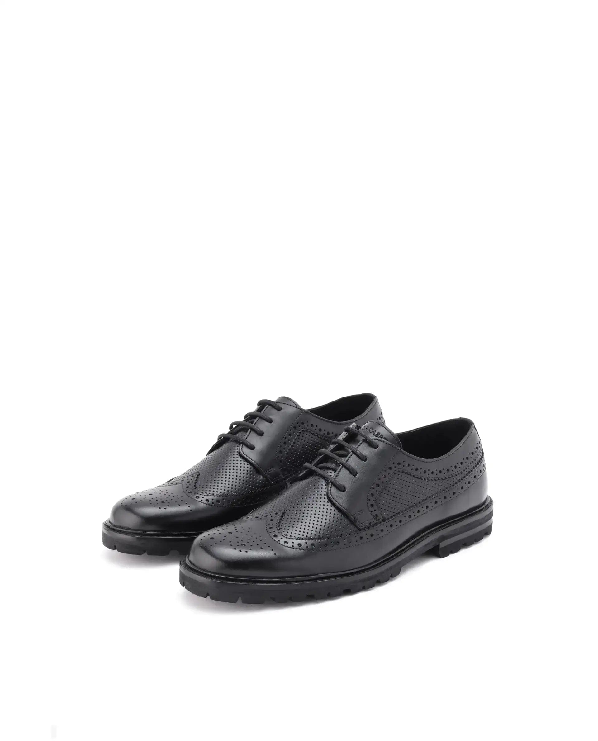 RAREZ Rare Rabbit Men's Brox Black Plain Shoes