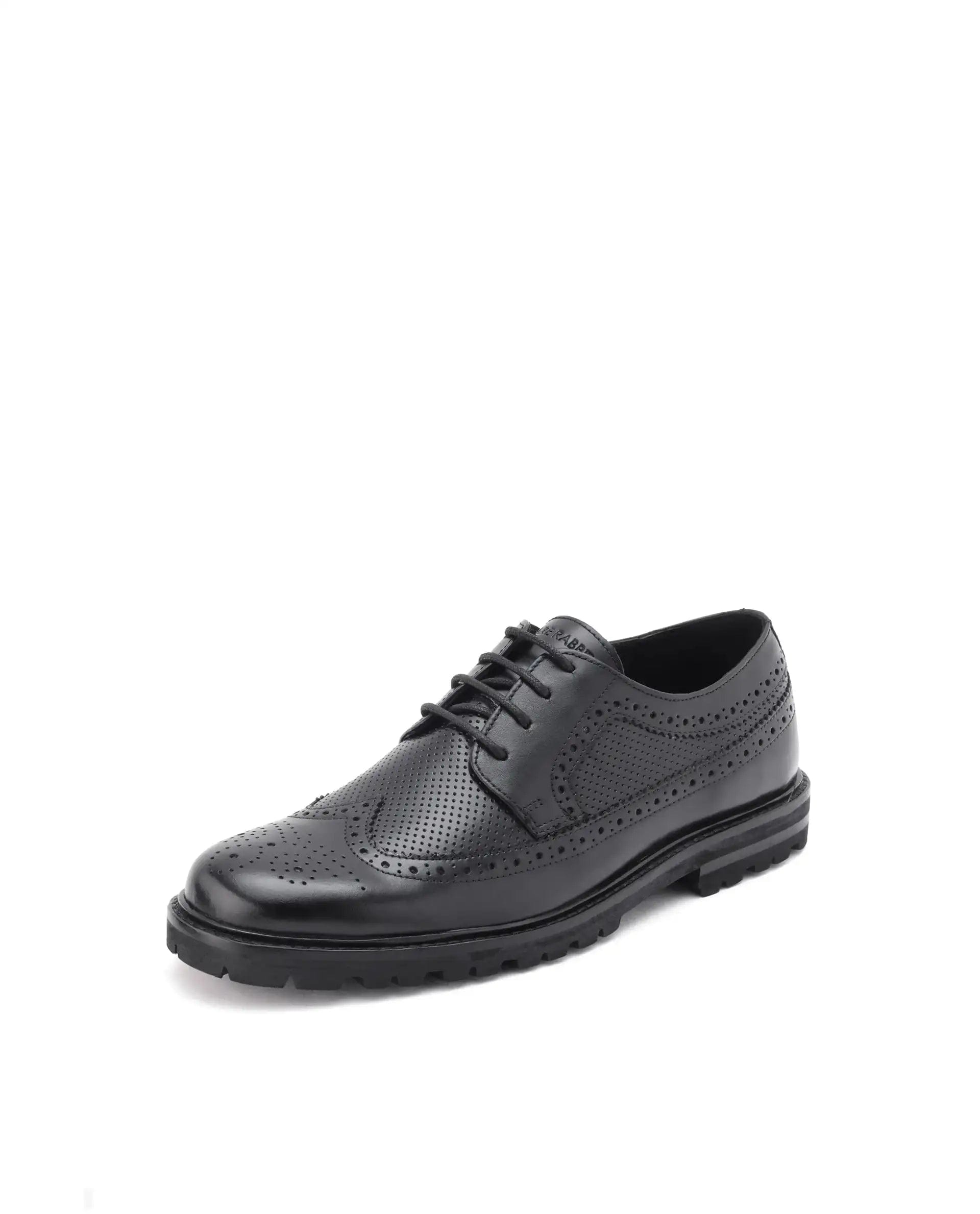 RAREZ Rare Rabbit Men's Brox Black Plain Shoes