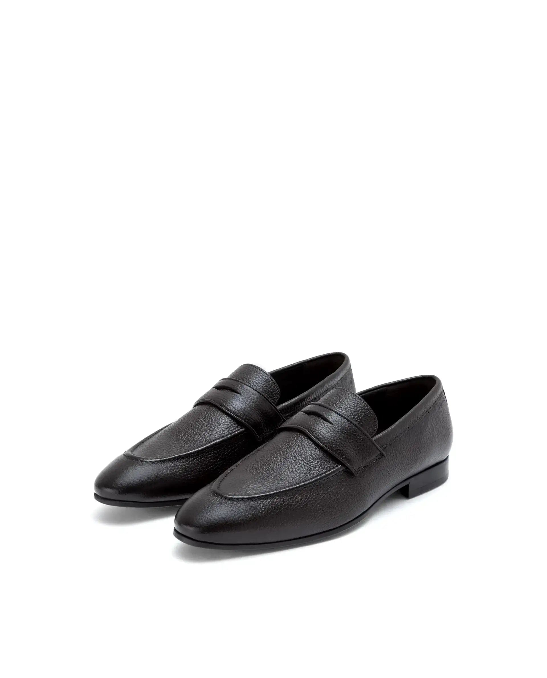 RAREZ Rare Rabbit Men Ardent Brown Milled Leather Penny Saddle Slip - On Loafers