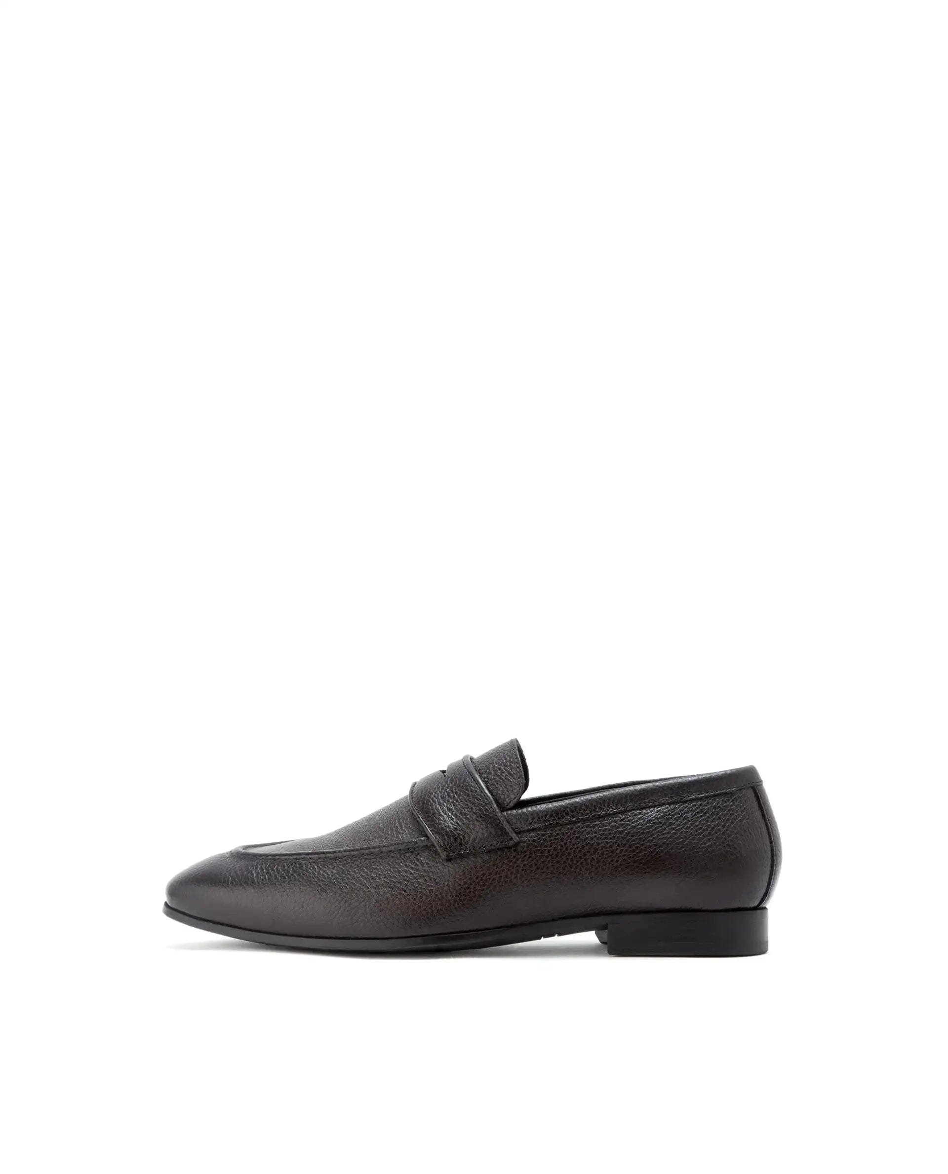 RAREZ Rare Rabbit Men Ardent Brown Milled Leather Penny Saddle Slip - On Loafers