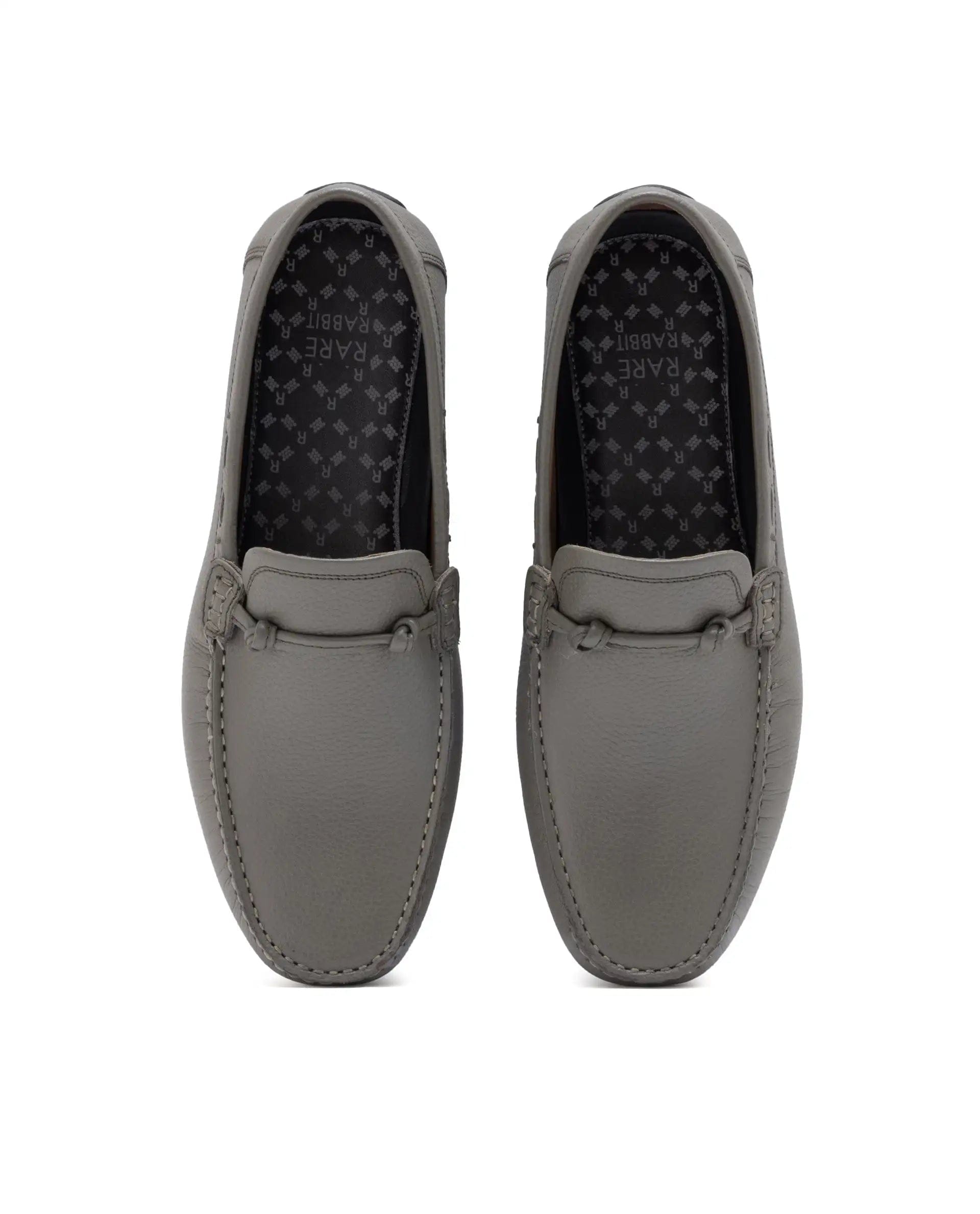 RAREZ Rare Rabbit Men's Knott Sage Slip - On Genuine Milled Leather Driving Mocassin