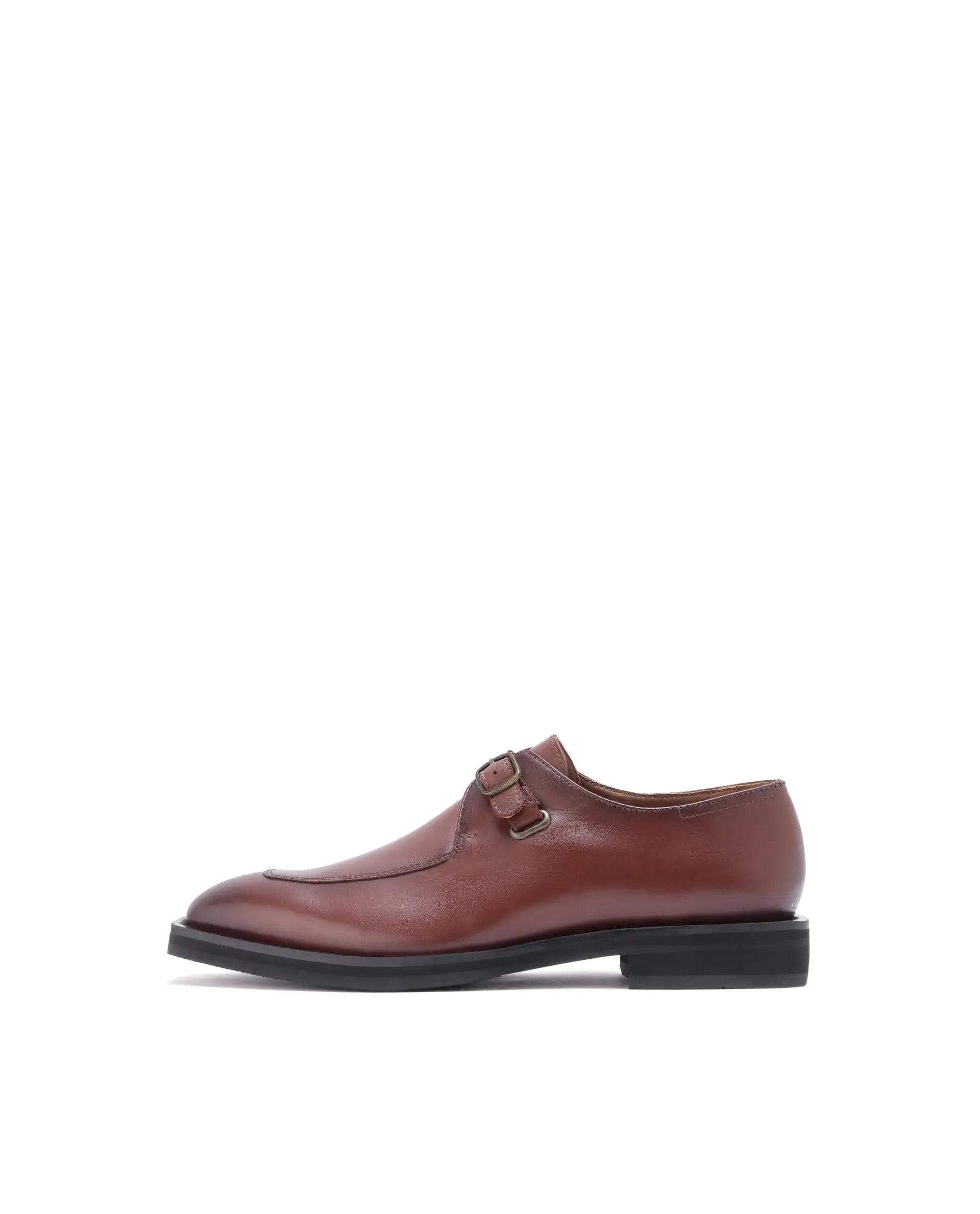 RAREZ Rare Rabbit Men Kai Tan Genuine Leather Buckle Strap Slip - On Loafers